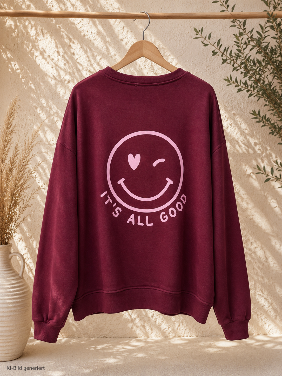 Sweatshirt „Happy Vibes NINA“ – Made in Italy