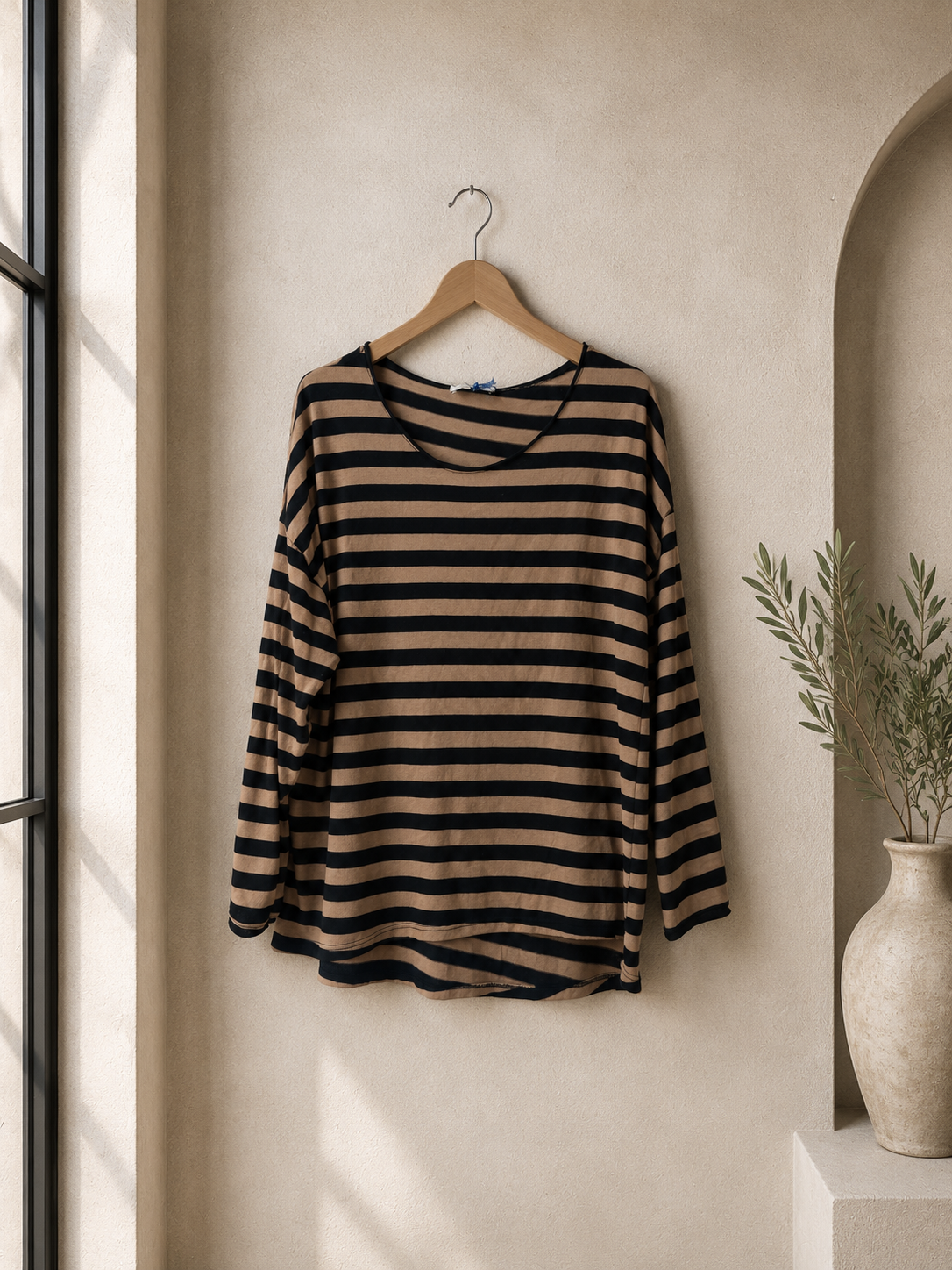 Longsleeve mit Streifen I LS0039 I Made in Italy 34-42