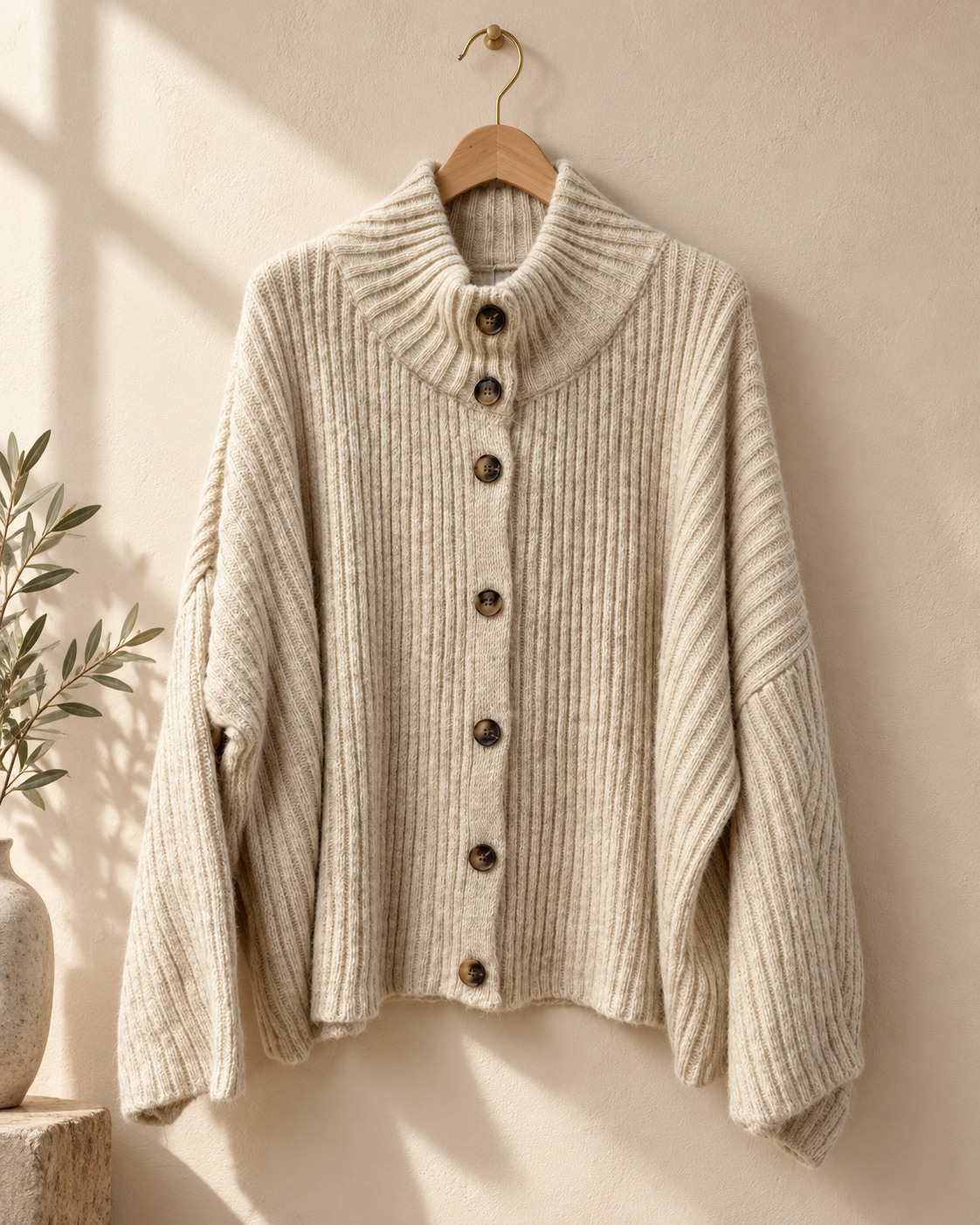 Cozy Strickjacke mit Knopfleiste I SJ0151 I 34-44 I Made in Italy