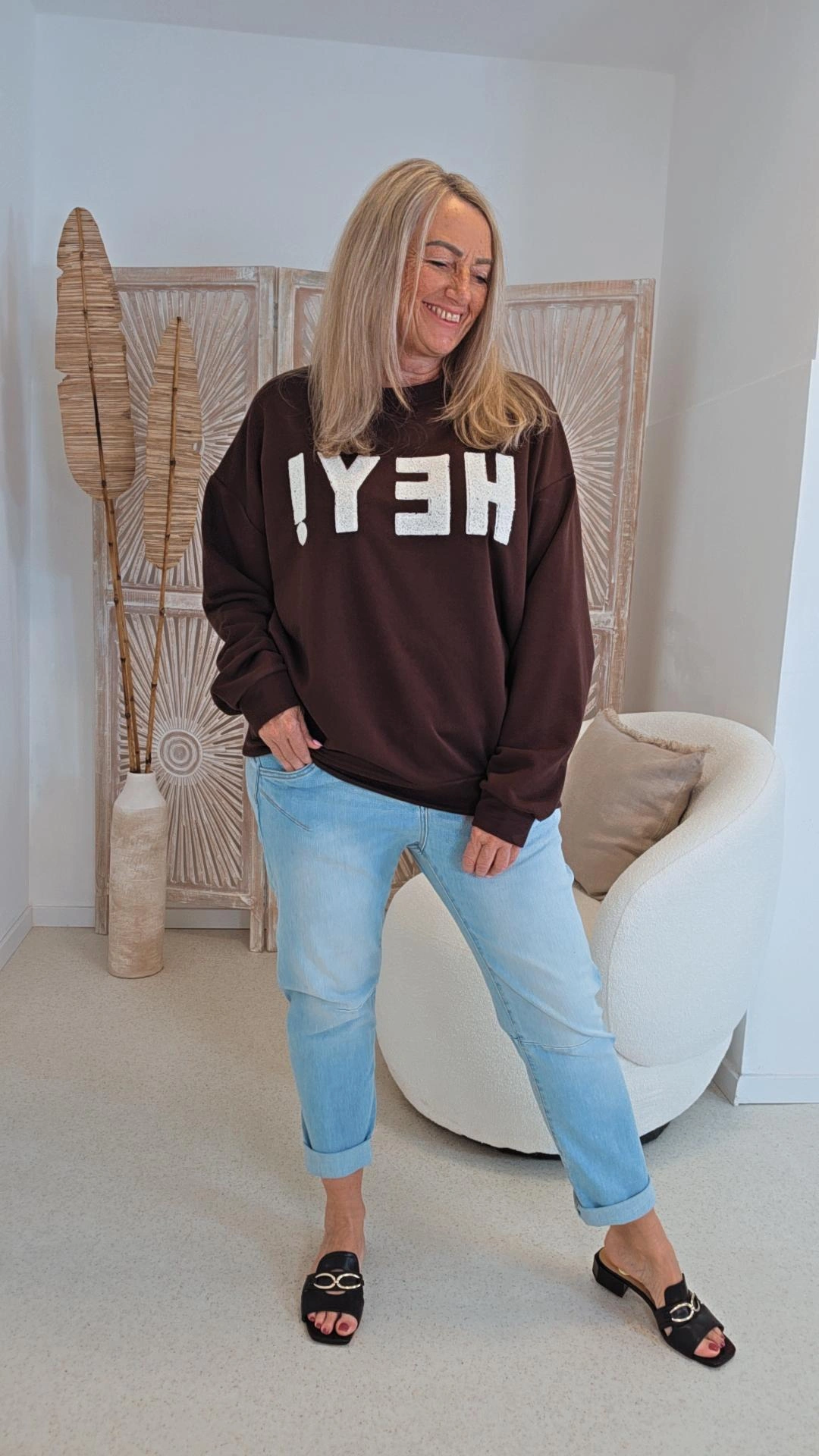 OVERSIZE SWEATER HEY Made in Italy 34-42/44 Langarm Sweatshirt