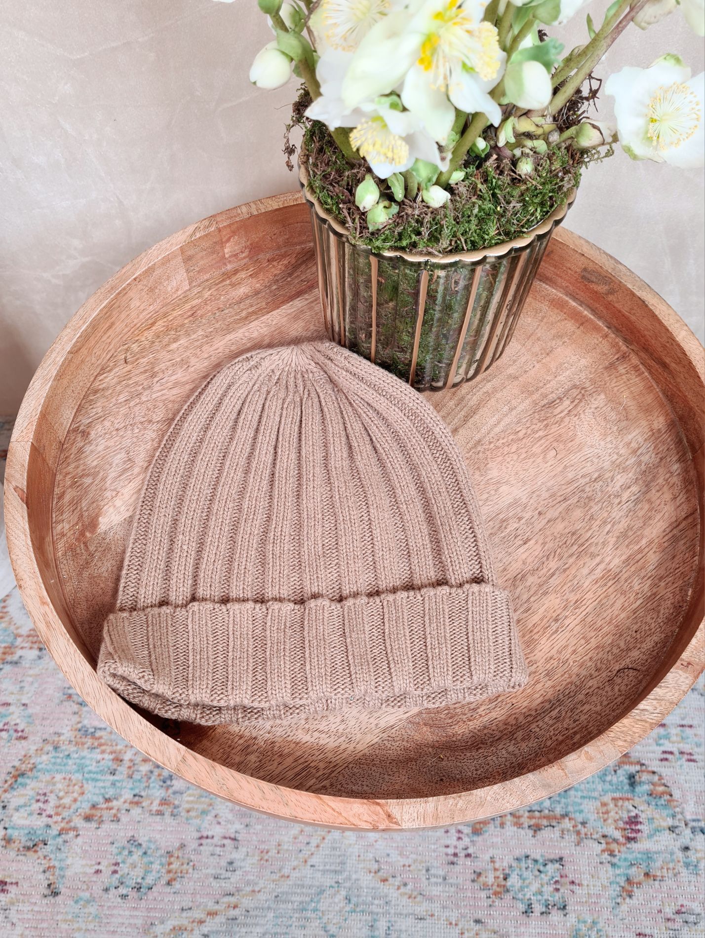 BASIC BEANIE ALASKA CAMEL Wintermütze Made in Italy Ripp Strick Mütze verschiedene Farben