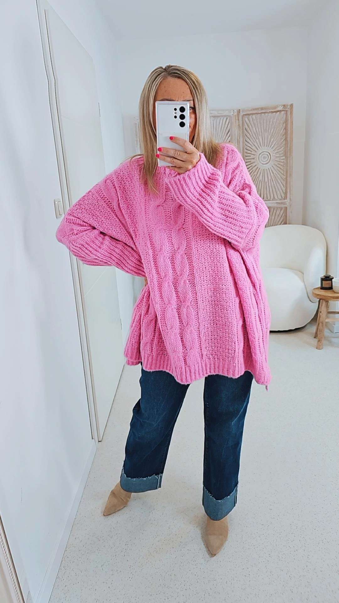 STRICKPULLOVER ZOPFMUSTER TARA Oversize Pullover Made in Italy 36 - 48/50 STRICKPULLOVER ZOPFMUSTER TARA Oversize Pullover Made in Italy 36 - 48/50
