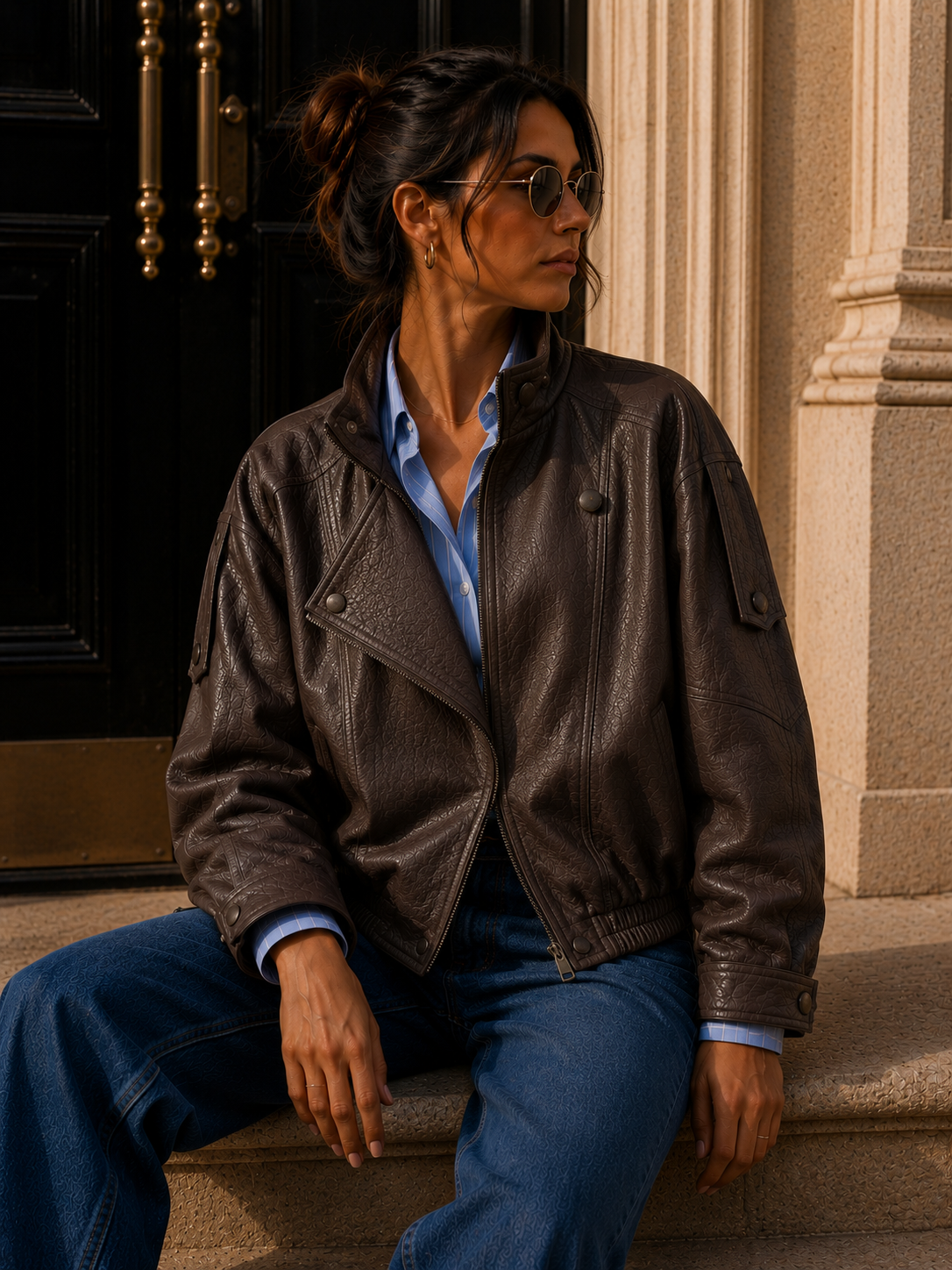 Lederjacke im Bomber-Style I LJ0032 I Made in Italy 34-40/42