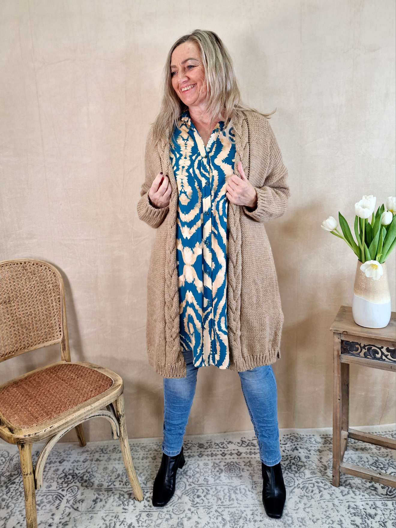 EDLER KNIT CARDIGAN BETTINA CAMEL 34-42 Made in Italy Strickjacke Strickmantel Mantel EDLER KNIT CARDIGAN BETTINA CAMEL 34-42 Made in Italy Strickjacke Strickmantel Mantel