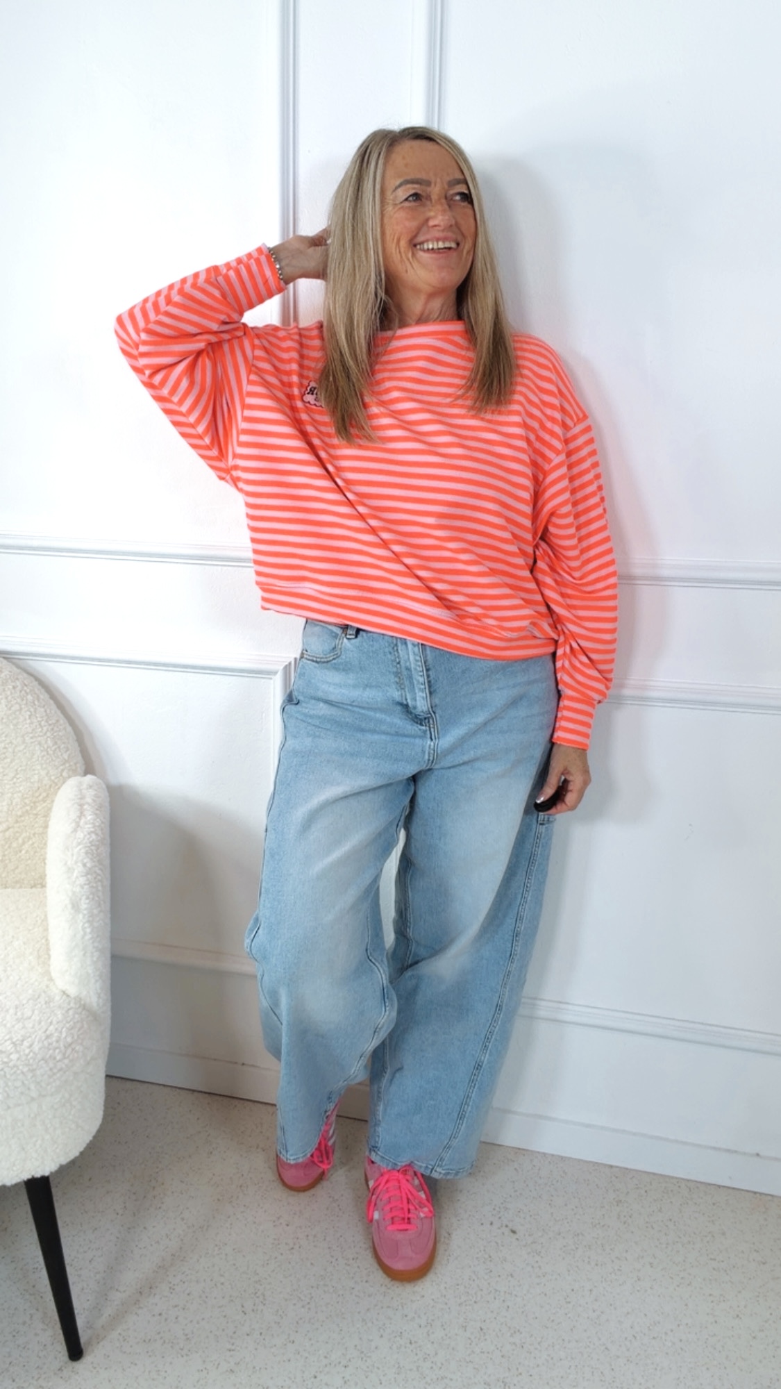 BASIC SWEATER CHRISTIN Stripes Amour Paris 36 - 42 Made in Italy Shirt