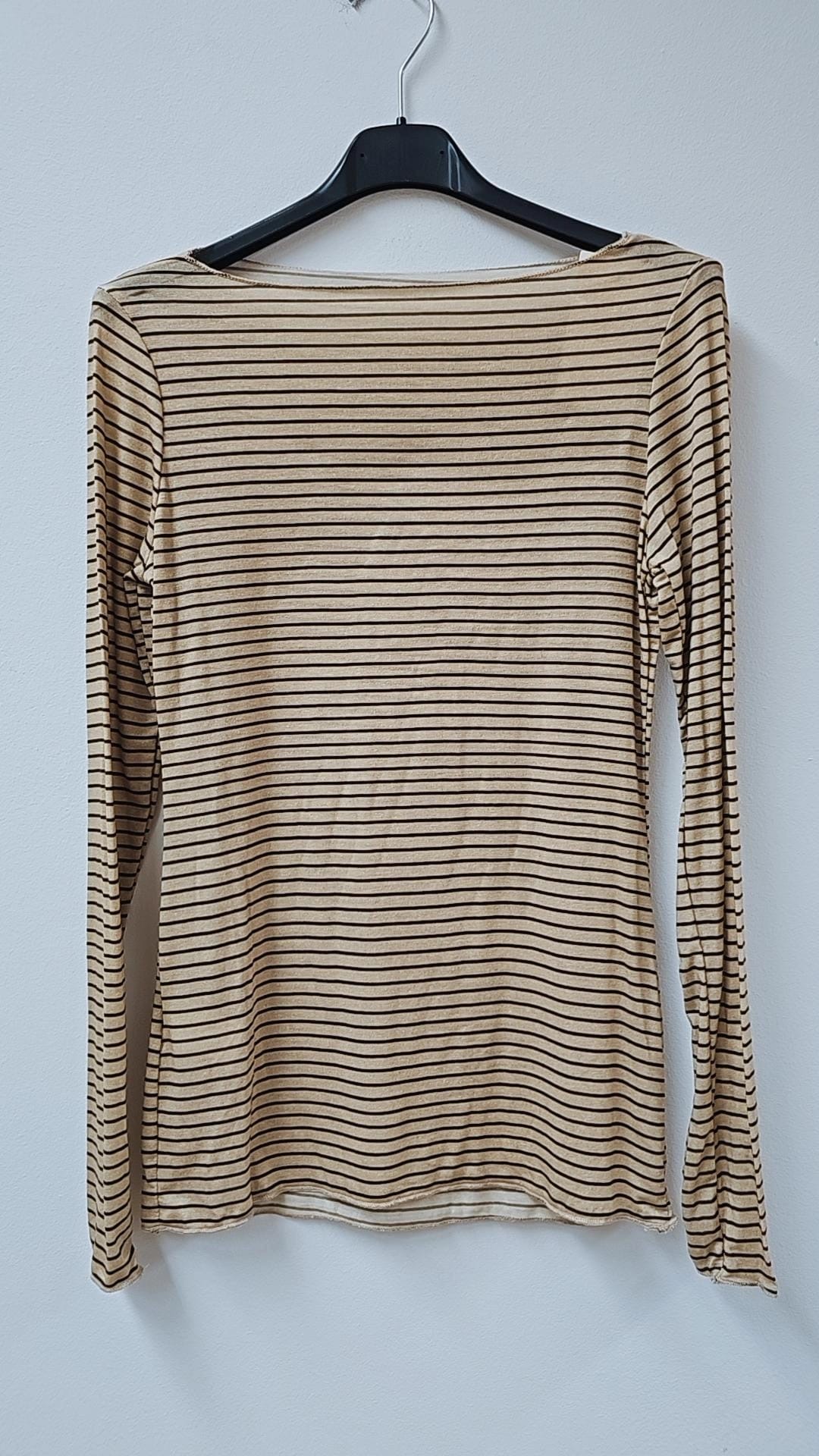 COMFY STRETCH LANGARMSHIRT STREIFEN Made in Italy Gr.  34- 40/42 LS0113 Cashmere