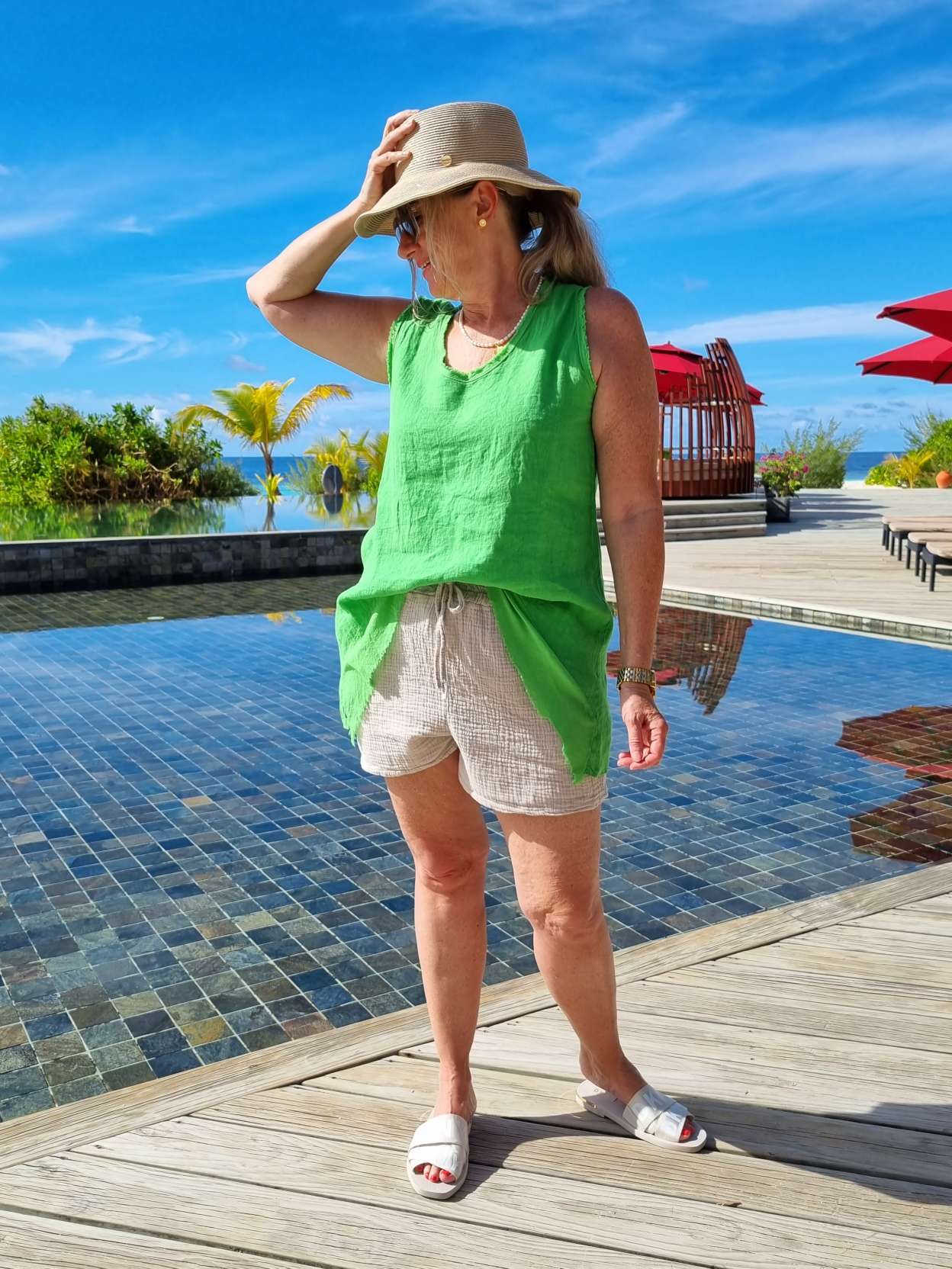 LINEN TOP WILMA GRÜN 34-42 Made in Italy Leinen Basic Shirt Kurzarm Tanktop Oversize LINEN TOP WILMA GRÜN 34-42 Made in Italy Leinen Basic Shirt Kurzarm Tanktop Oversize