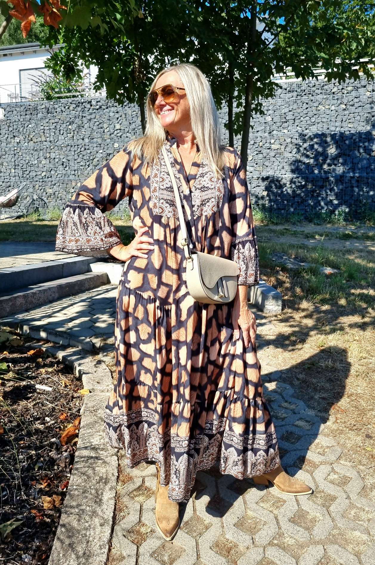 MAXI TUNIKA DRESS PAOLA BLACK 34-42 Made in Italy langes Kleid Hängerchen Tunikakleid Giraffe MAXI TUNIKA DRESS PAOLA BLACK 34-42 Made in Italy langes Kleid Hängerchen Tunikakleid Giraffe
