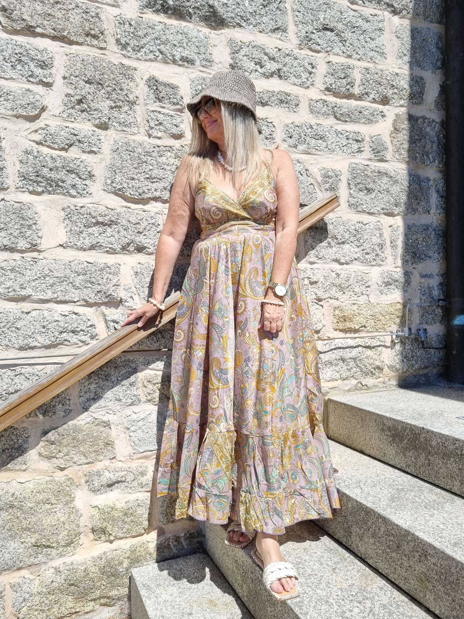 SILK DRESS MALEDIVE LONG VIO NUDE Boho Boheimian Seide Spaghettiträger Kleid Maxi Beach Sommer 34-40 SILK DRESS MALEDIVE LONG VIO NUDE Boho Boheimian Seide Spaghettiträger Kleid Maxi Beach Sommer 34-40