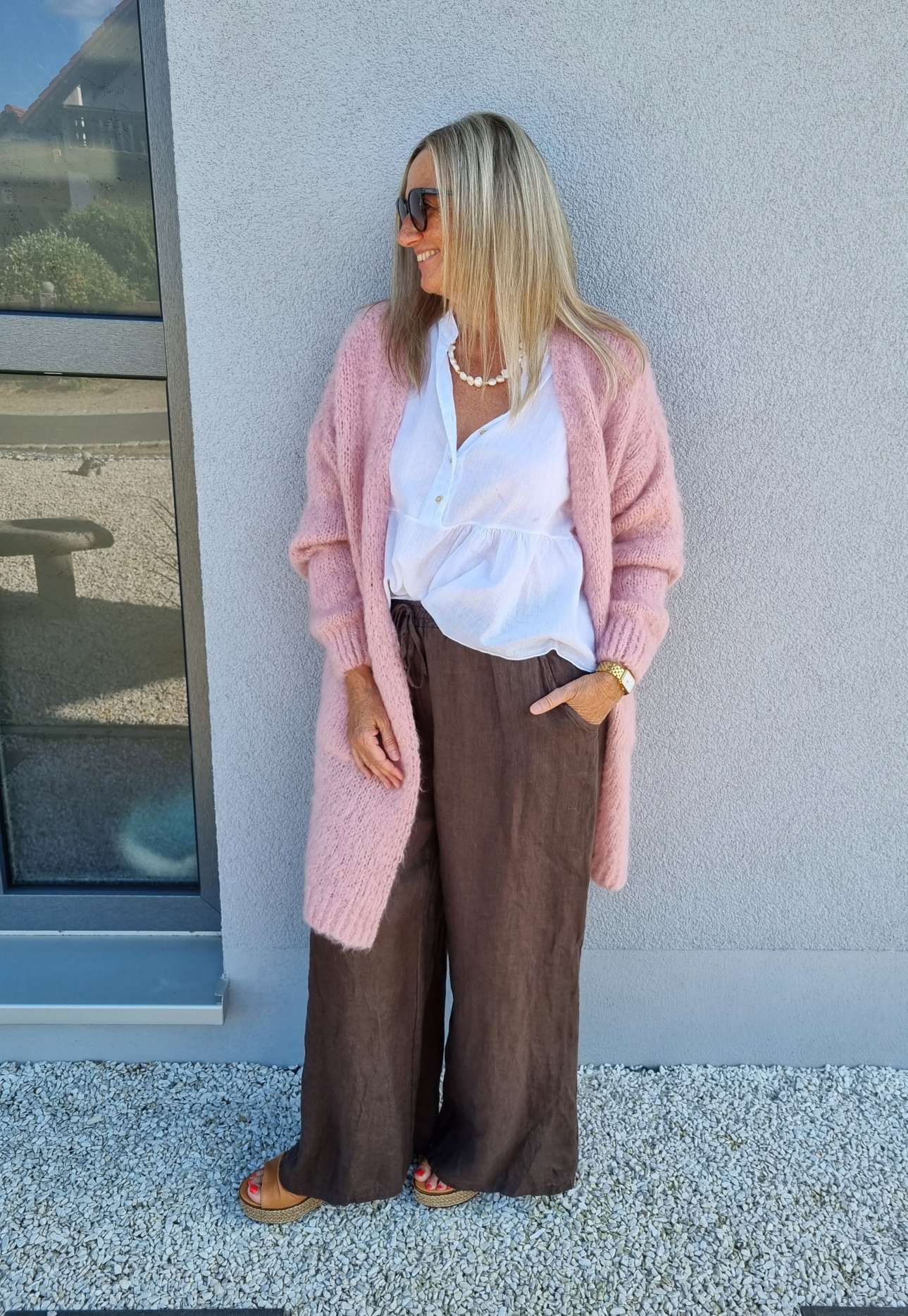 LINEN MARLENE PANT BRIGITTE BRAUN Pocket 34-42 Made in Italy weite Leinen Hose mit Taschen LINEN MARLENE PANT BRIGITTE BRAUN Pocket 34-42 Made in Italy weite Leinen Hose mit Taschen