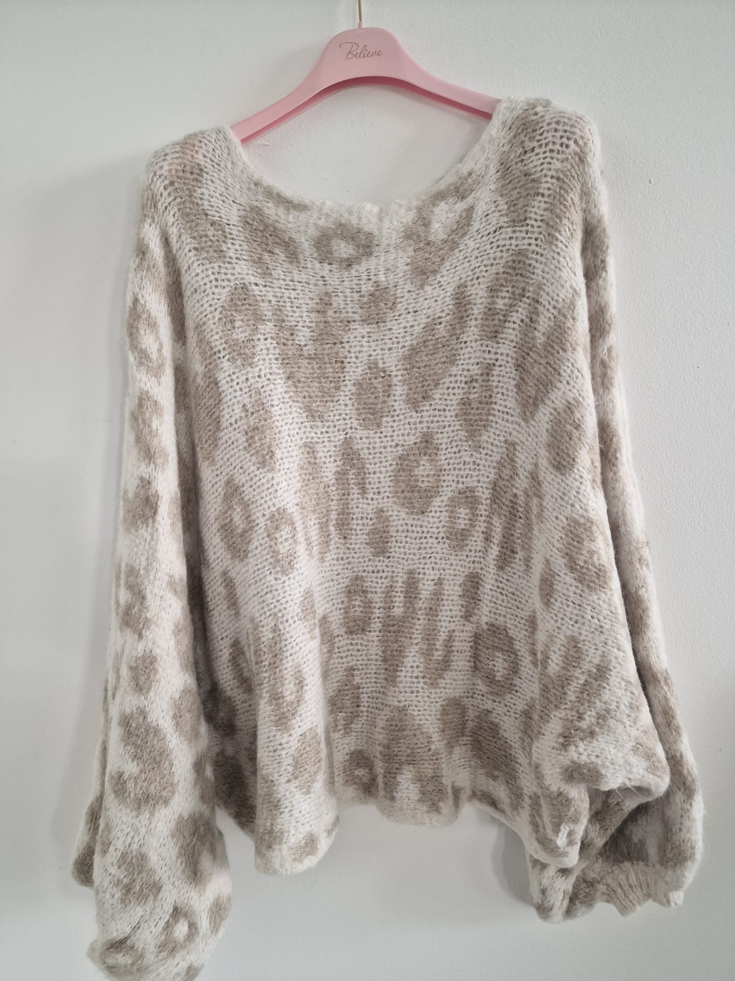 Strickpullover Leo-Look – Fledermaus-Style | Made in Italy | One Size bis ca. Gr. 44 | SP0086 Strick Pullover