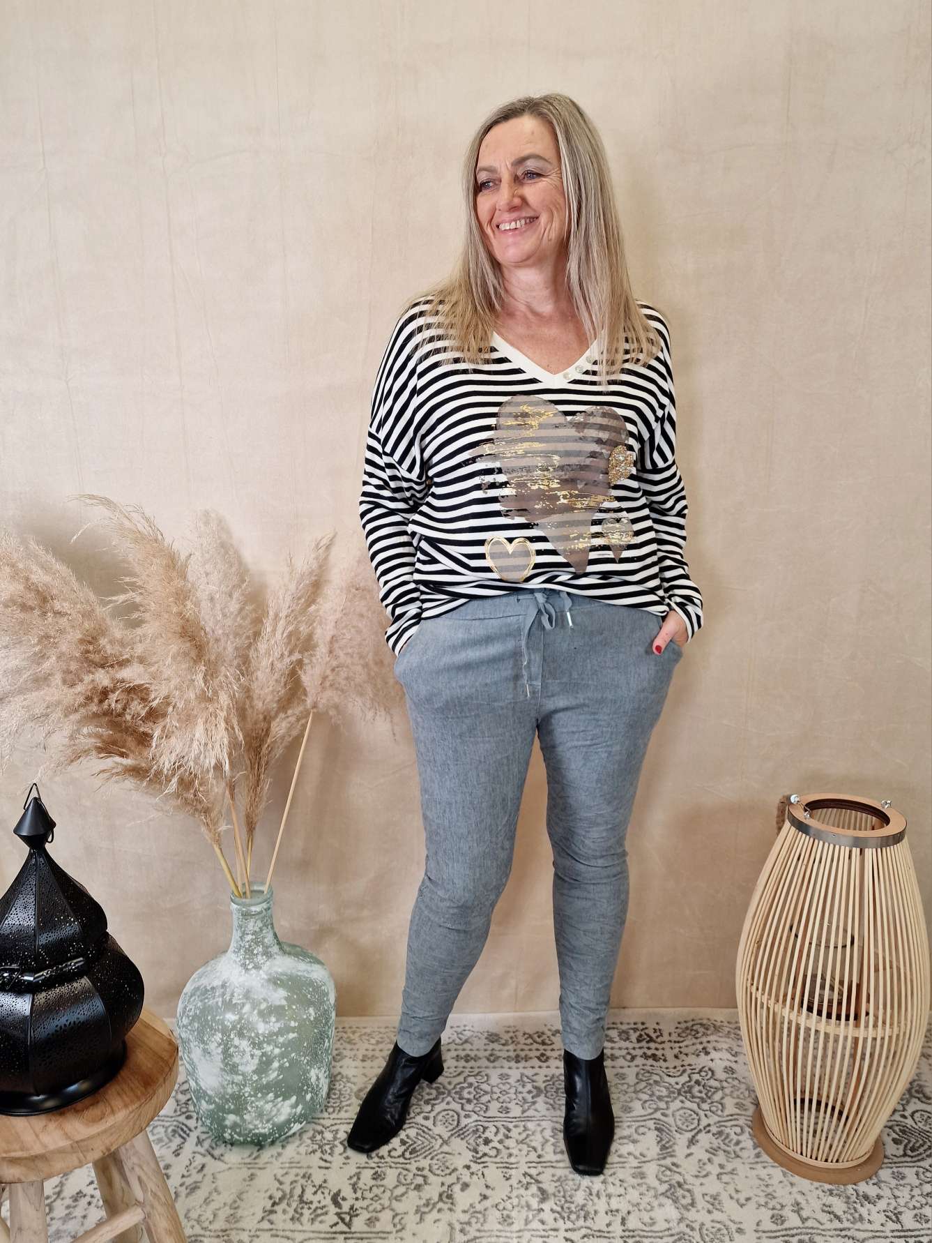 LONGSLEEVE SHIRT DANA BIG STRIPES 34-42 Made in Italy Langarm Pullover LONGSLEEVE SHIRT DANA BIG STRIPES 34-42 Made in Italy Langarm Pullover