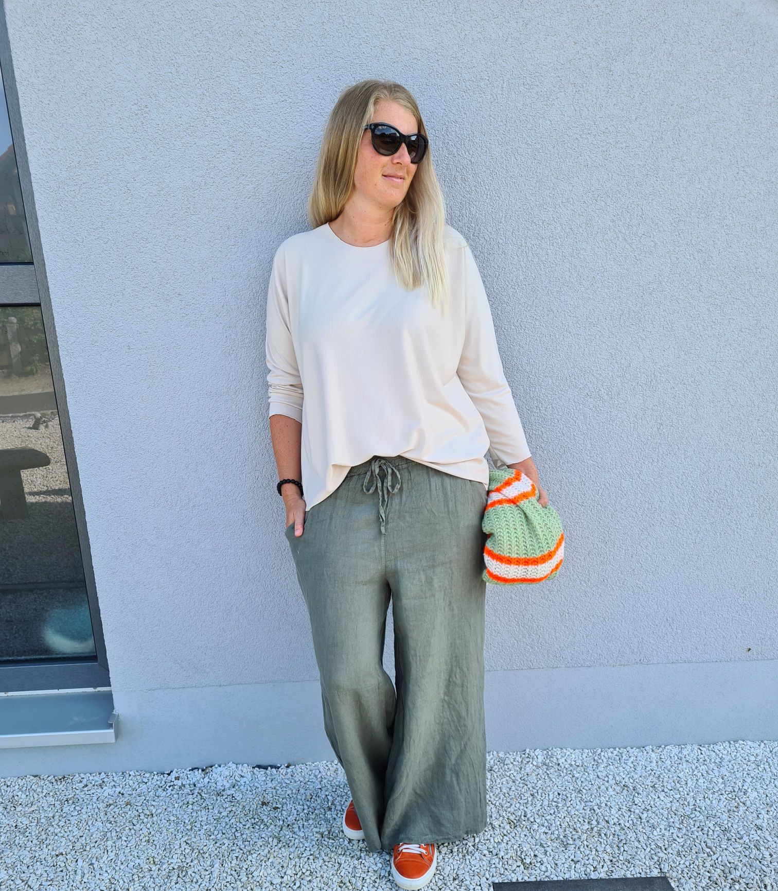 BASIC LONGSLEEVE RUBY CREME leichter Pullover 34-42 Made in Italy Layer Shirt BASIC LONGSLEEVE RUBY CREME leichter Pullover 34-42 Made in Italy Layer Shirt