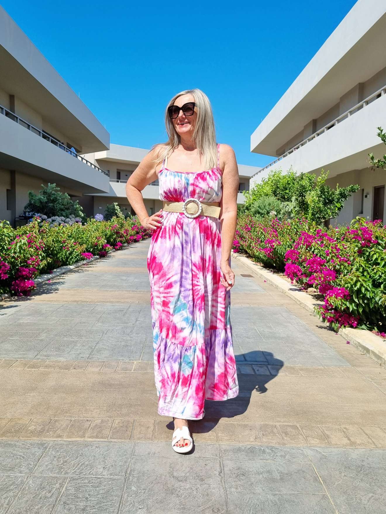 SPAGHETTI DRESS DALLAS PINK 34-42 Made in Italy Maxi Kleid Sommer Strandkleid Abendkleid BATIK Tie Dye SPAGHETTI DRESS DALLAS PINK 34-42 Made in Italy Maxi Kleid Sommer Strandkleid Abendkleid BATIK Tie Dye