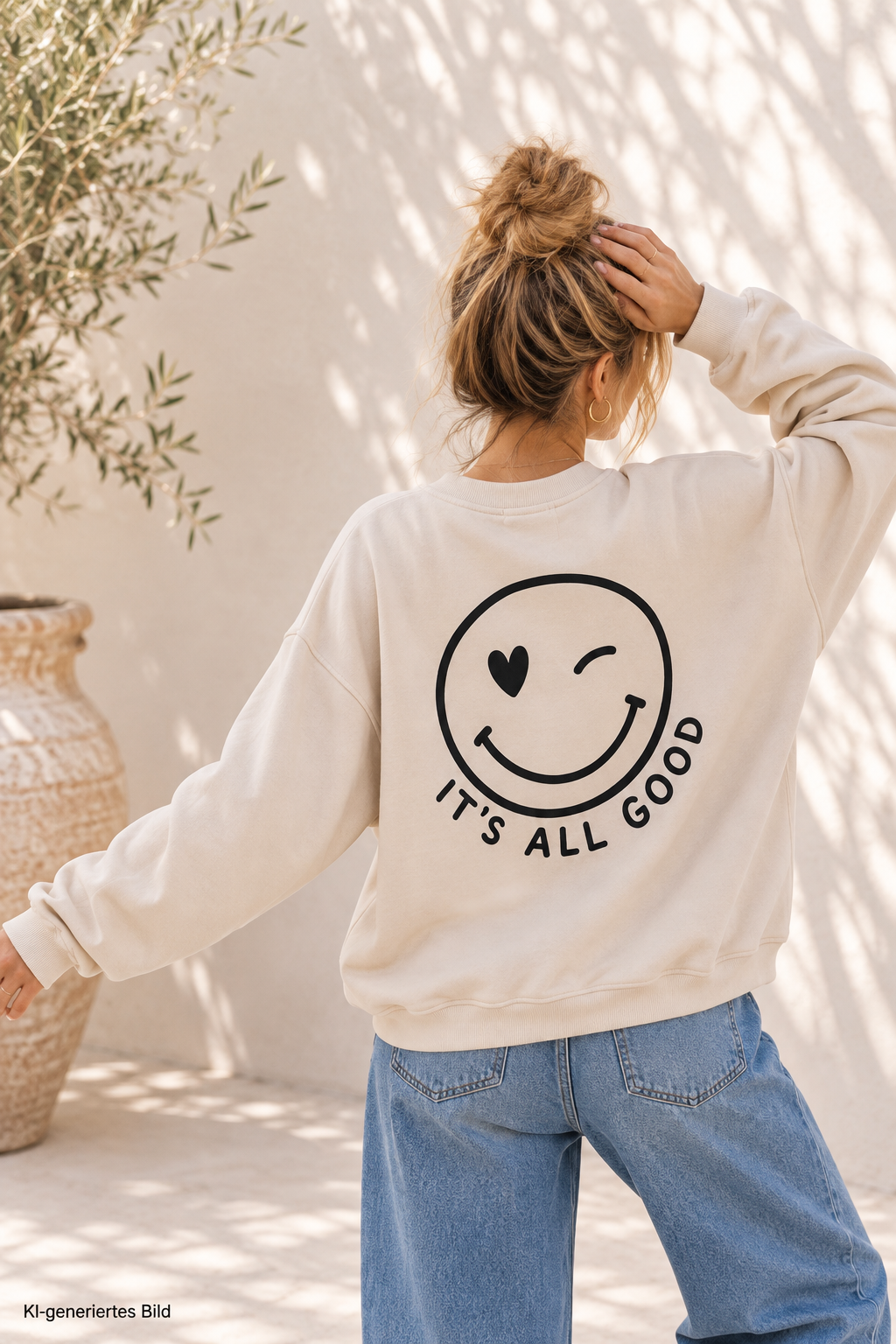 Sweatshirt „Happy Vibes NINA“ – Made in Italy