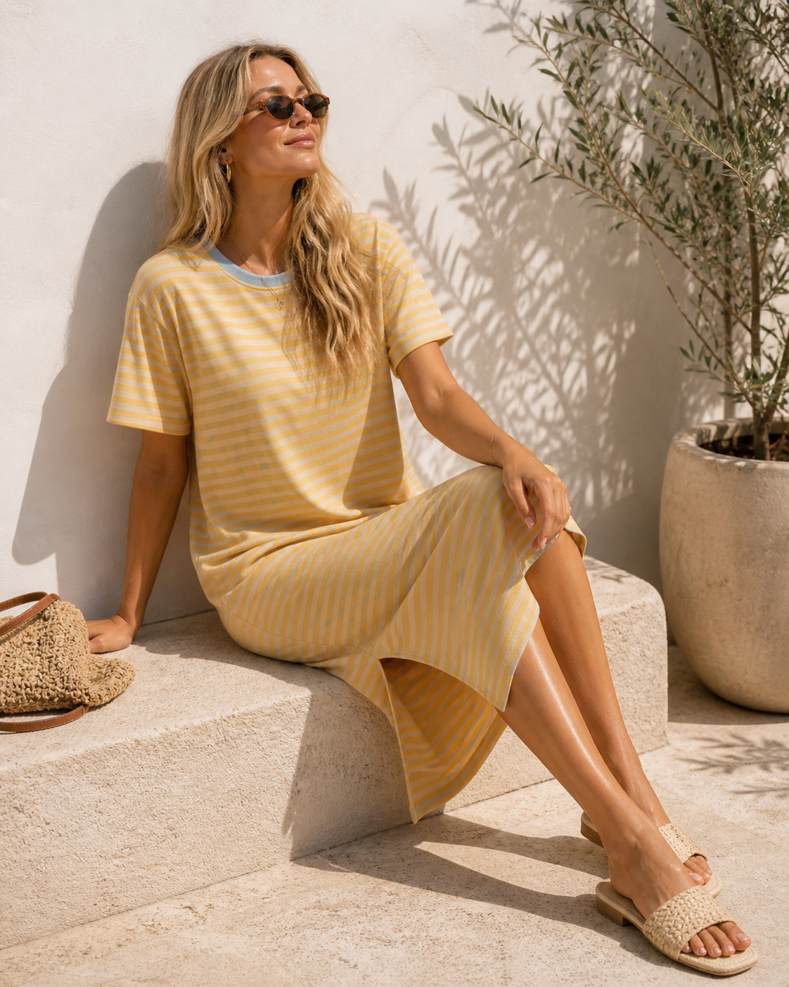 🤍 Sweatkleid „Bianca Stripes“ – Made in Italy Gr 34-44  Kleid Streifen Shirtkleid
