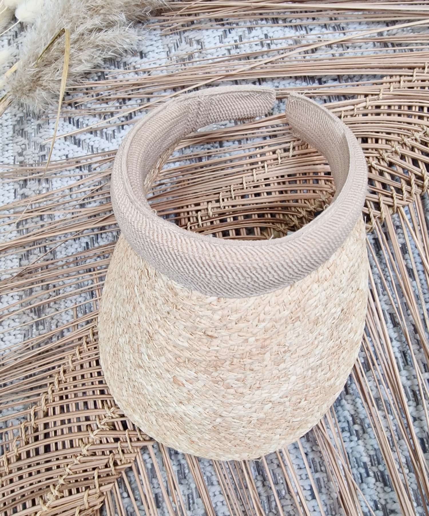 TENNIS CAP DINA BEIGE Italy Design Schirm Mütze oben offen Sonnenhut 