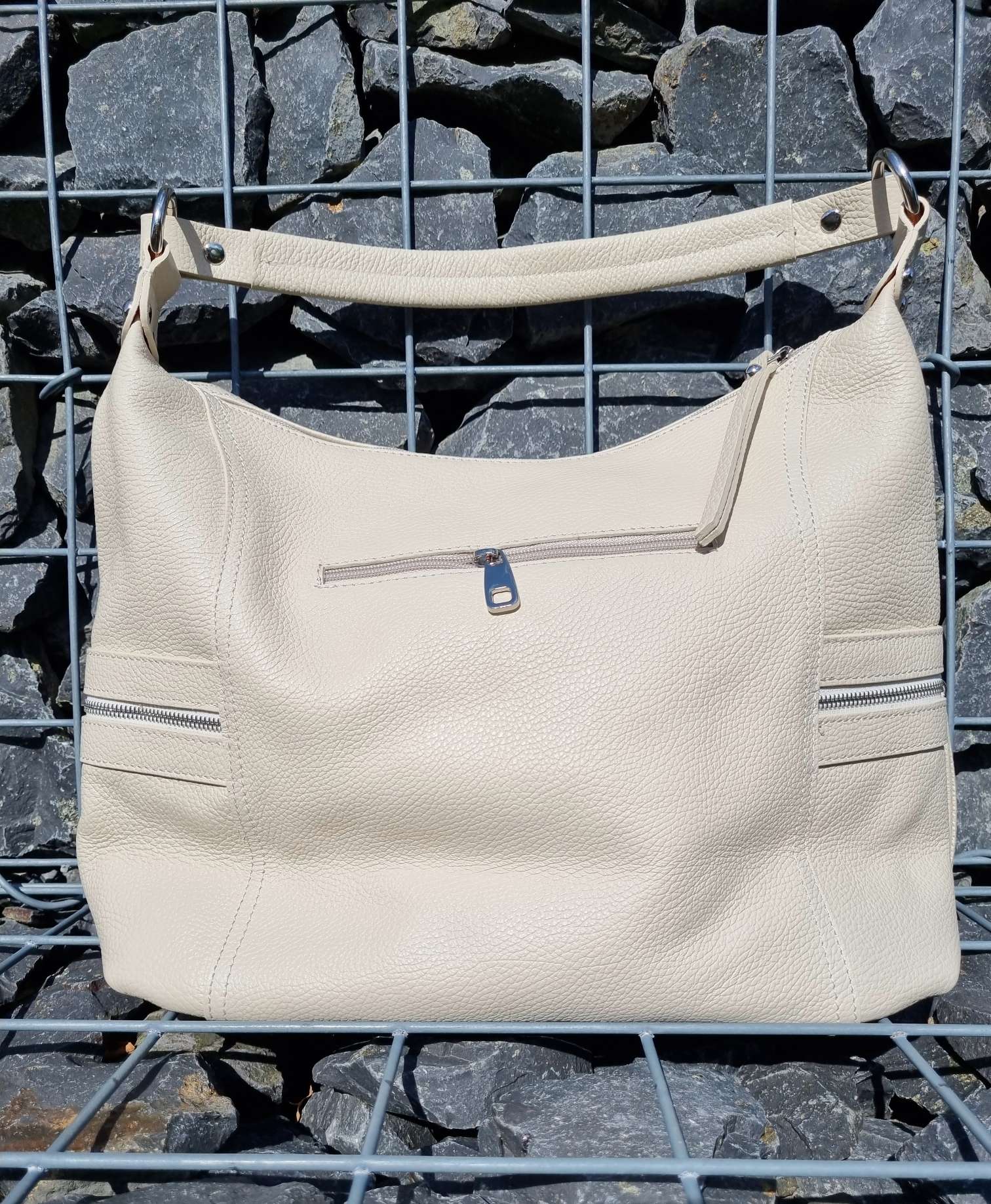 Edler LEDER SHOPPER ORNELA CREME Echt Ledertasche Shoppingbag Made in Italy Edler LEDER SHOPPER ORNELA CREME Echt Ledertasche Shoppingbag Made in Italy
