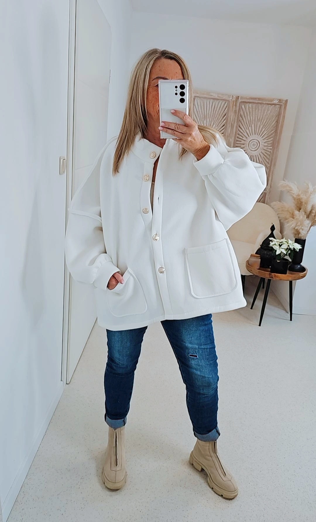 OVERSIZE SWEATSHIRT JACKE VERONA Made in Italy 34-46 Sweatshirtjacke