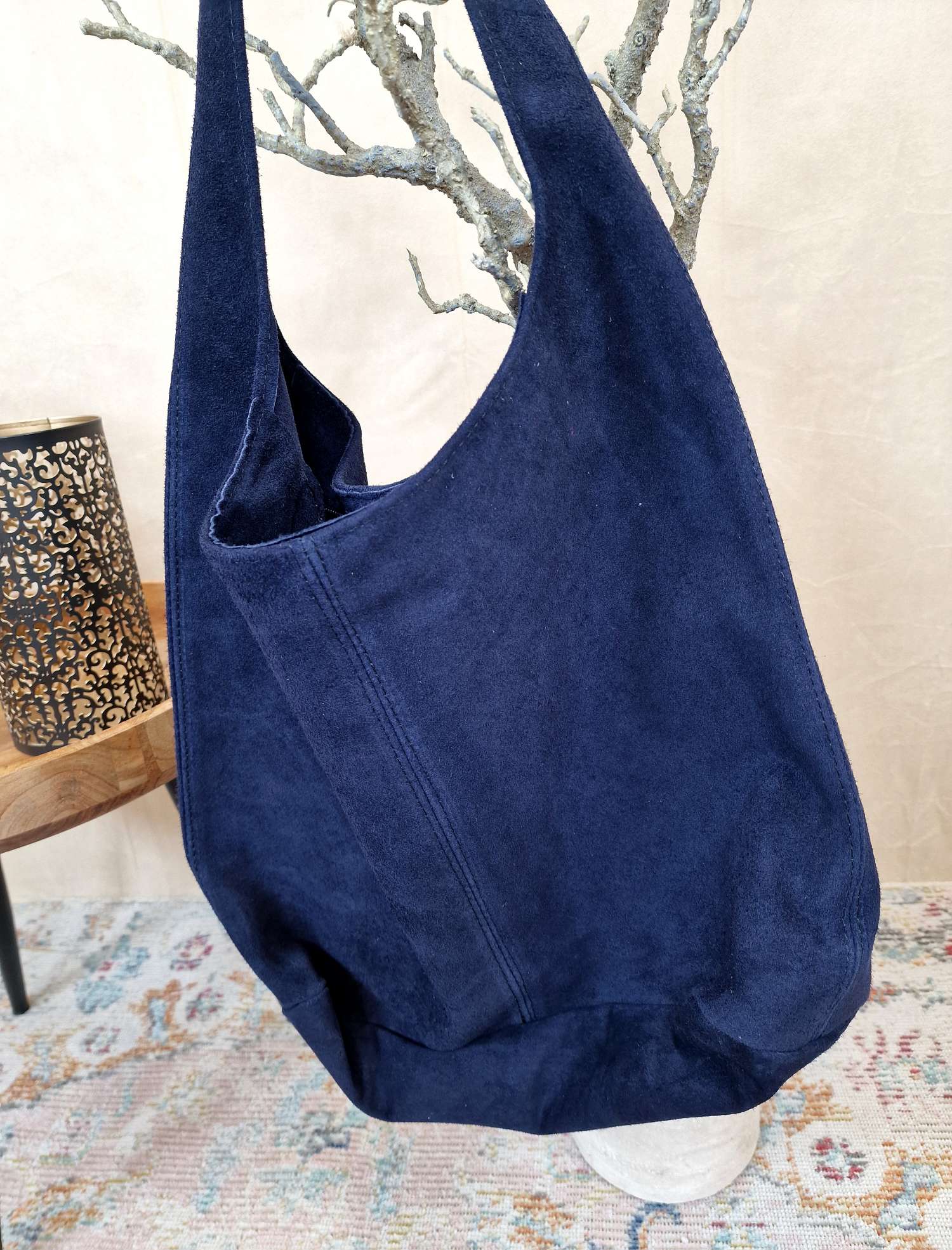 WILDLEDER SHOPPER VRONI DUNKELBLAU Made in Italy Leder Tasche versch. Farben WILDLEDER SHOPPER VRONI DUNKELBLAU Made in Italy Leder Tasche versch. Farben