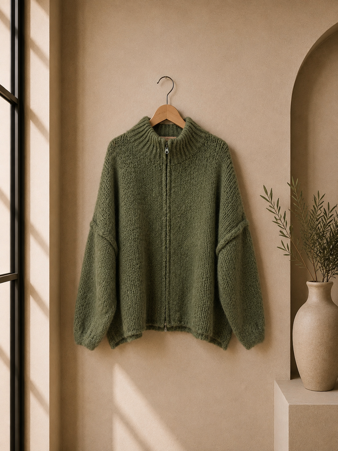 Strickjacke mit Reißverschluss I SJ0043 I Made in Italy 34-46