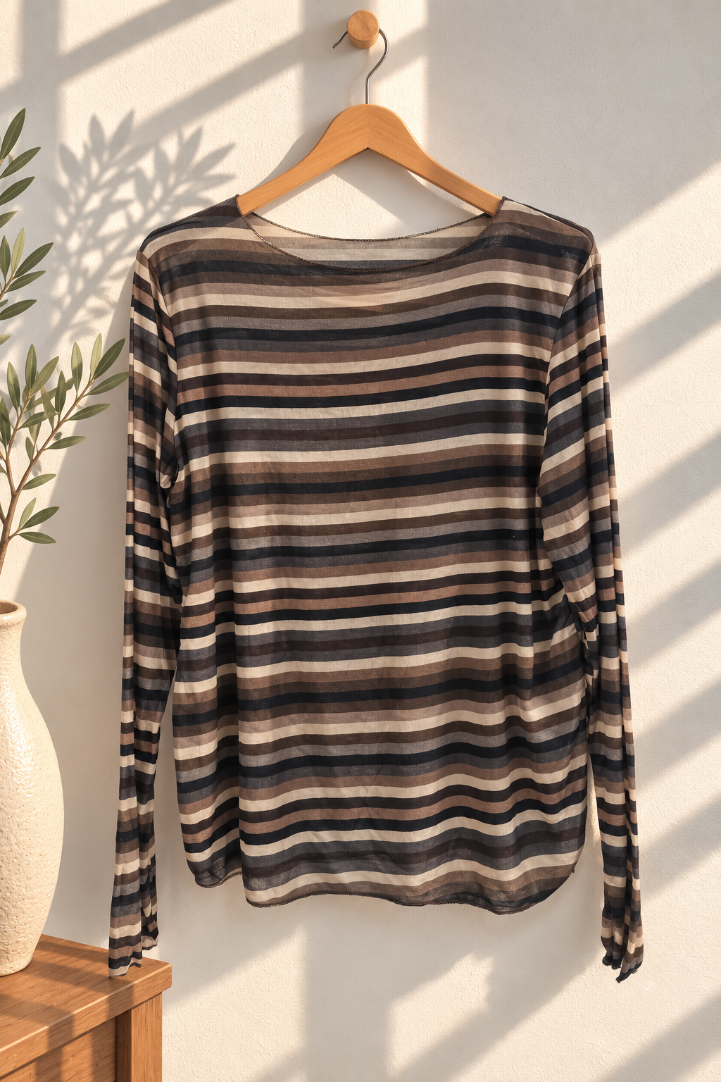 Cashmere-Shirt im Streifenlook – Made in Italy CS0087 bis ca. Gr. 42