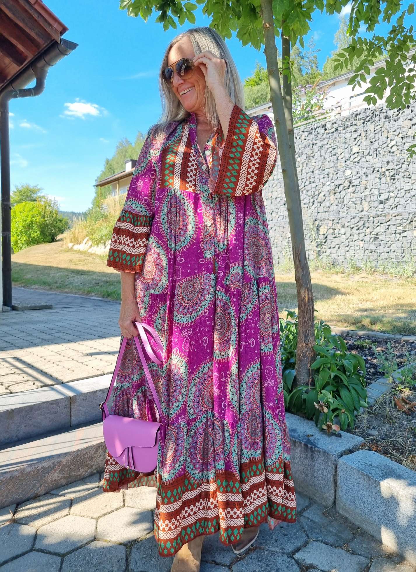 MAXI TUNIKA DRESS MICAELA PINK 34-42 Made in Italy langes Kleid Hängerchen Tunikakleid MAXI TUNIKA DRESS MICAELA PINK 34-42 Made in Italy langes Kleid Hängerchen Tunikakleid