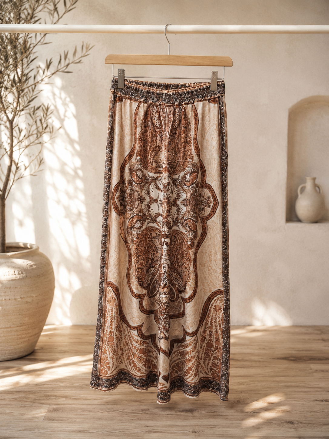 Hose Itziar – fließende Viskosehose Paisly Muster Made in Italy 34-40/42