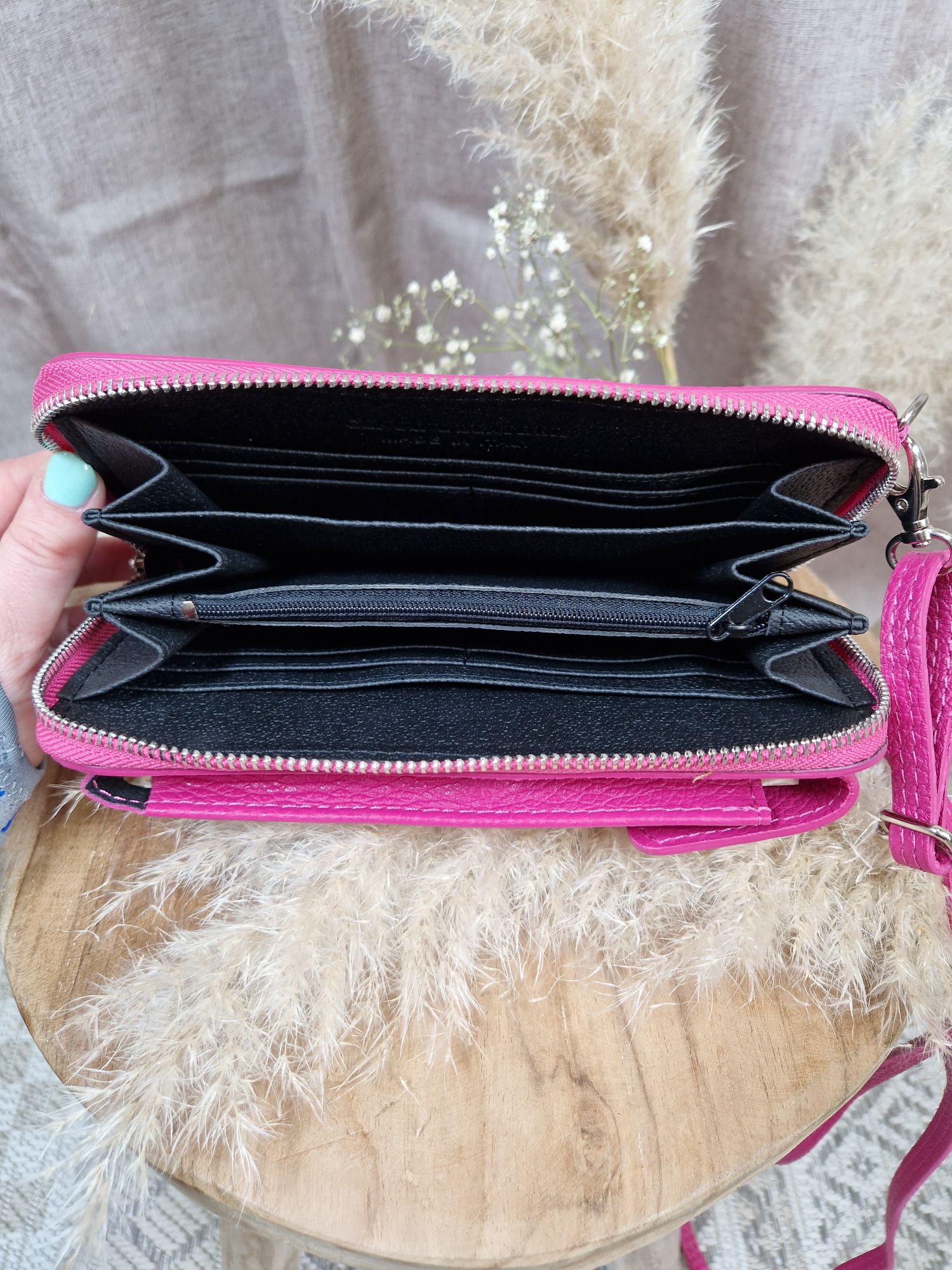 GELDBÖRSE ANASTASIA PINK Made in Italy Handytasche Crossbody Bag