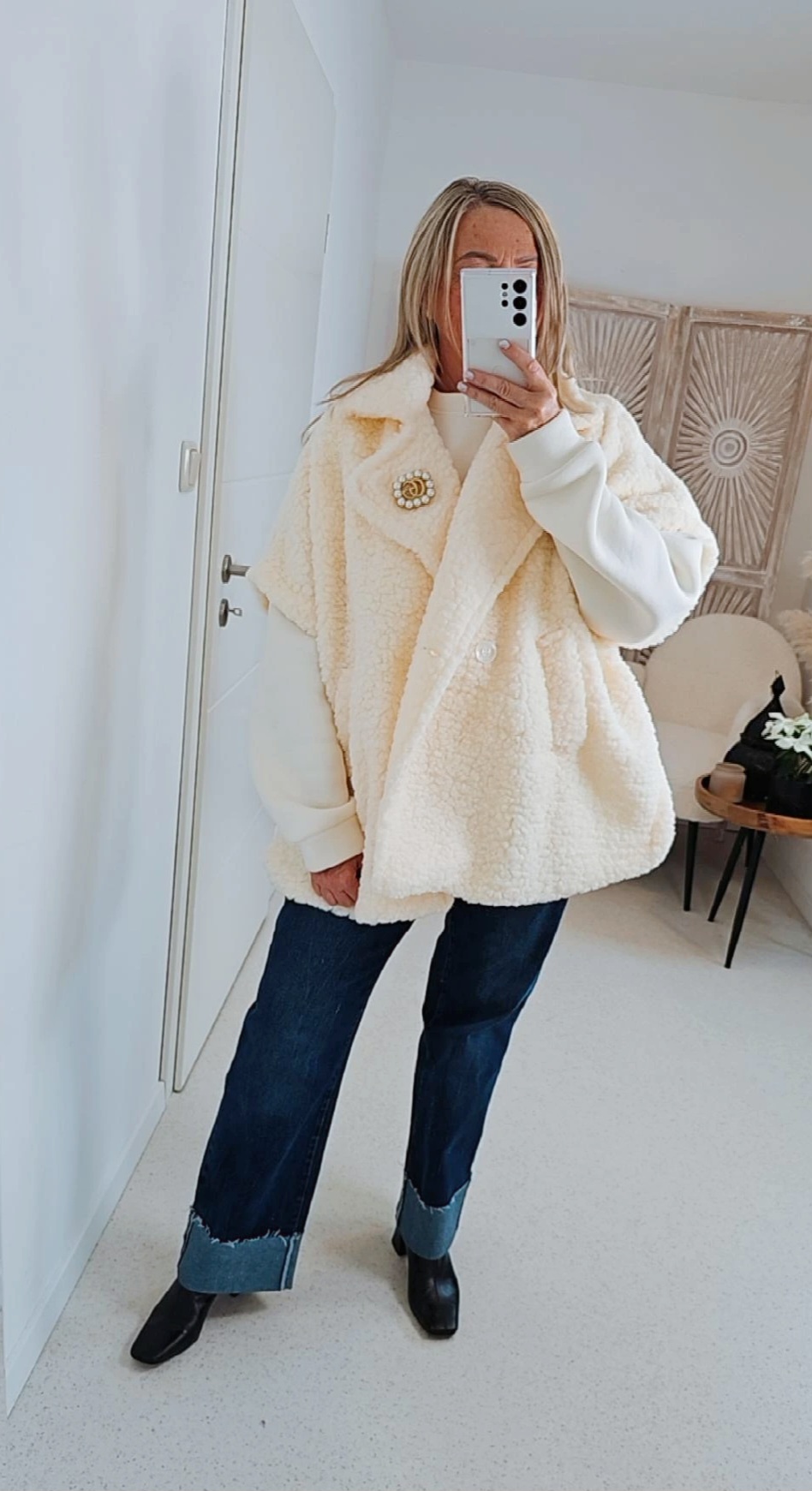 TEDDY WESTE ANNI  Made in Italy 34-46/48 Mantel Jacke ärmellos  COAT