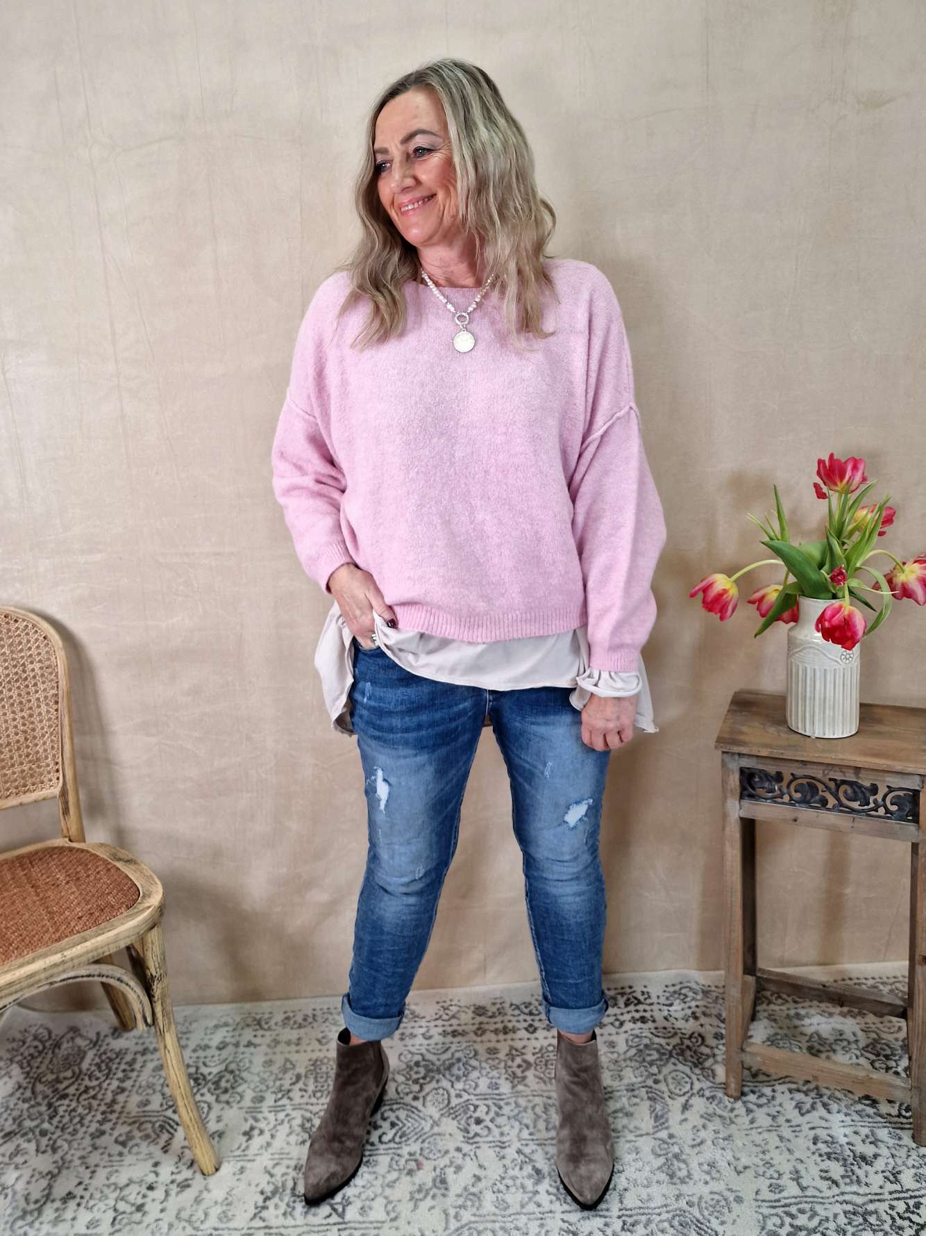 KNIT SWEATER LORENA ROSA Made in Italy 34-42 Strick Pullover KNIT SWEATER LORENA ROSA Made in Italy 34-42 Strick Pullover
