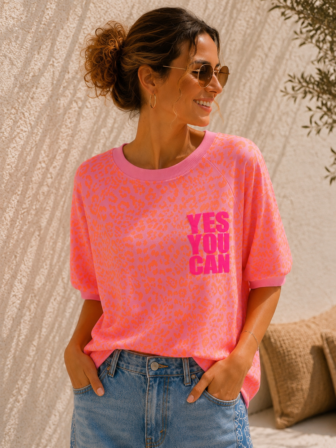 Leo T-Shirt-Sweater Avilena Yes you can NEW Made in Italy 34-42/44