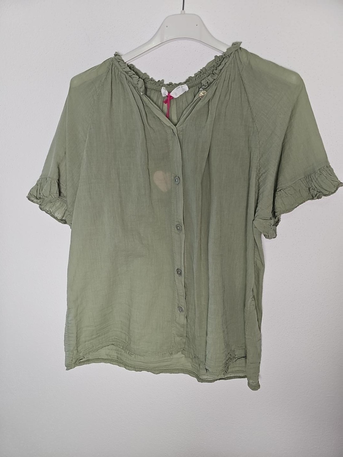 Bluse Posina Uni Baumwolle Made in Italy 34-40/42 Sommerschnapper – vom Umtausch ausgeschlossen