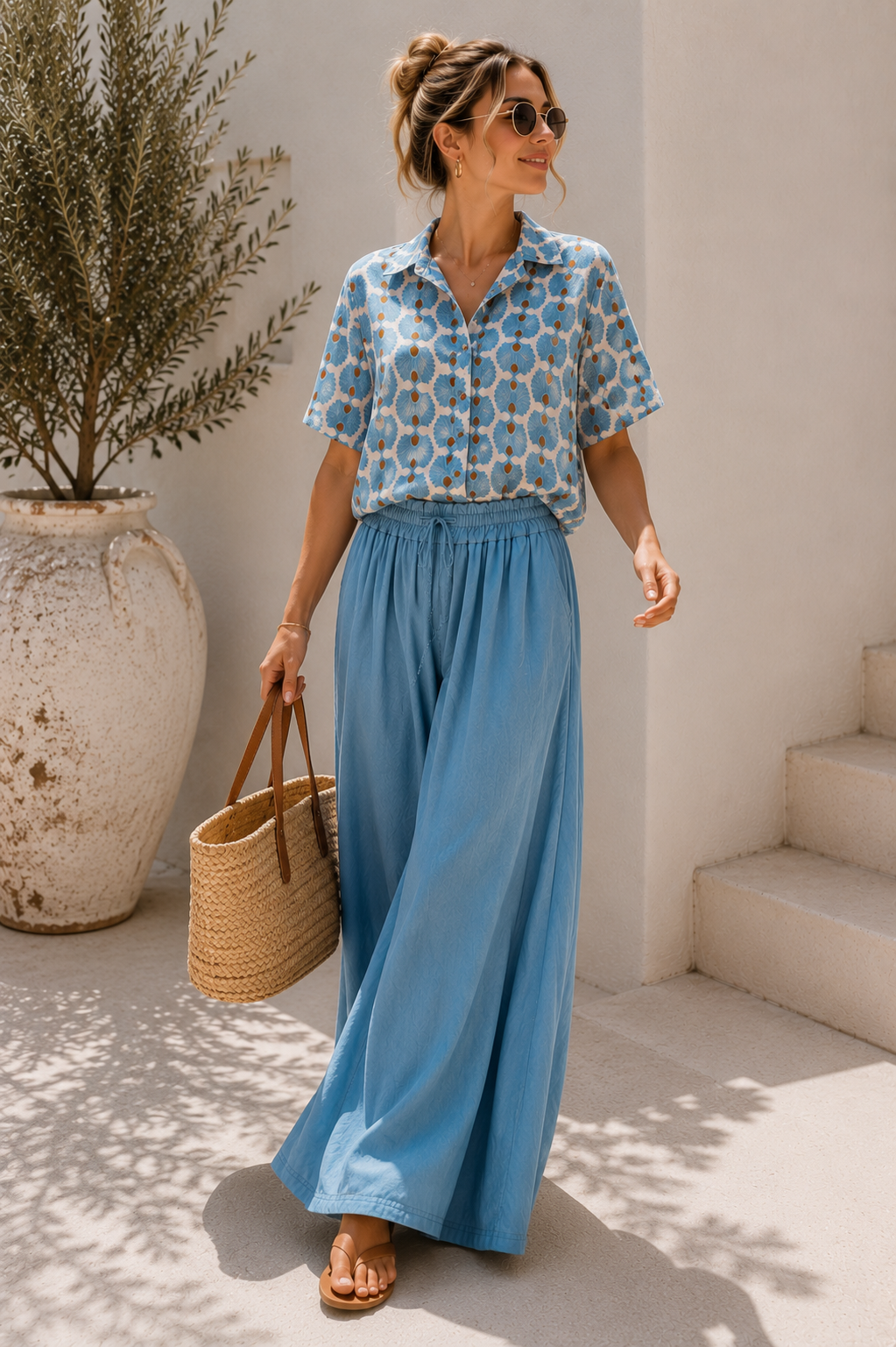 Cropped-Bluse Solea Ballonbluse Made in Italy Gr. 34-42