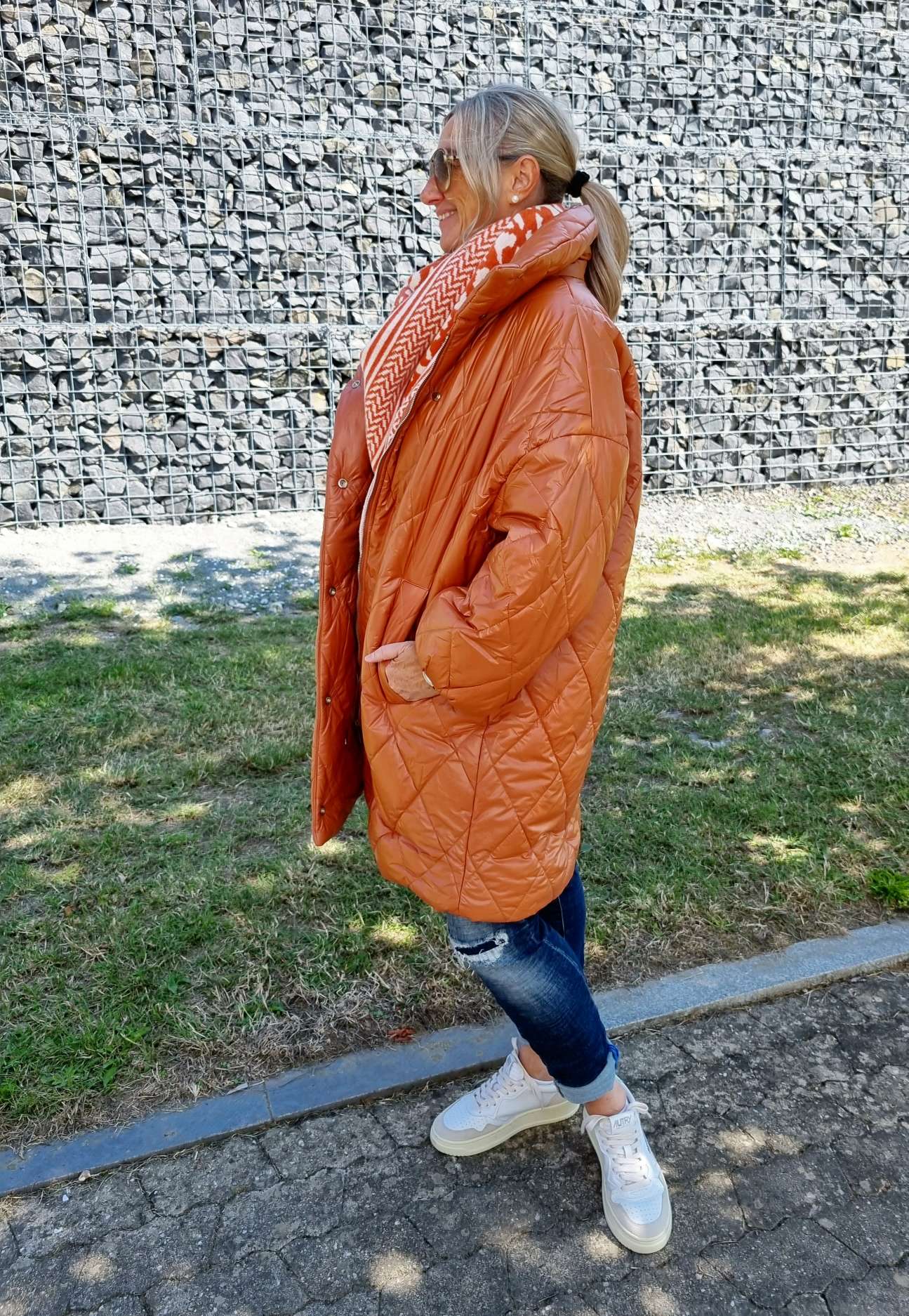 COAT NICOLETTA ROST Oversize Steppjacke lange Jacke Mantel Italy Style M/L COAT NICOLETTA ROST Oversize Steppjacke lange Jacke Mantel Italy Style M/L