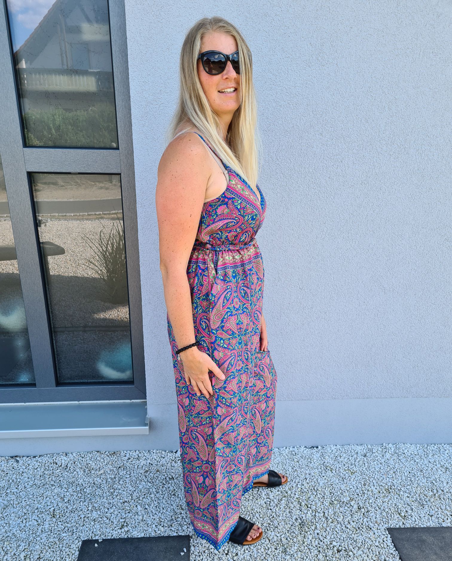 SILK JUMPSUIT MALEDIVE LEAVES BLAU PINK 1297 34-42 Boho Bohemian Overall Kunstseide SILK JUMPSUIT MALEDIVE LEAVES BLAU PINK 1297 34-42 Boho Bohemian Overall Kunstseide