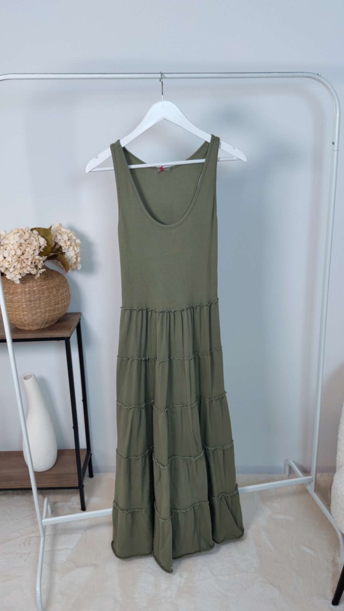 Maxikleid Amaya Volant-Stufen Made in Italy 34-40/42