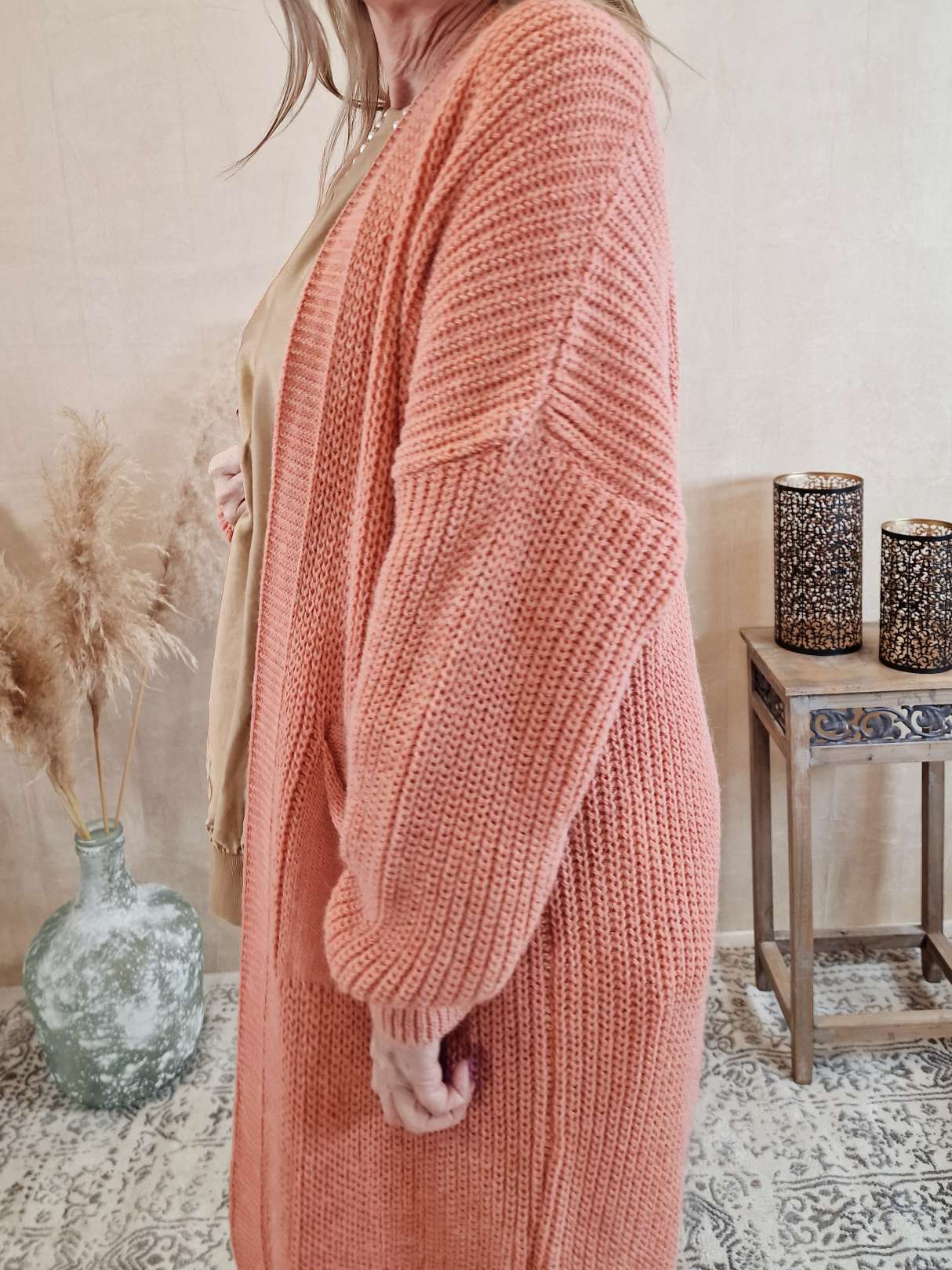 KNIT CARDIGAN EVELYN LACHS 34-42 Made in Italy Strickjacke Strickmantel Mantel KNIT CARDIGAN EVELYN LACHS 34-42 Made in Italy Strickjacke Strickmantel Mantel