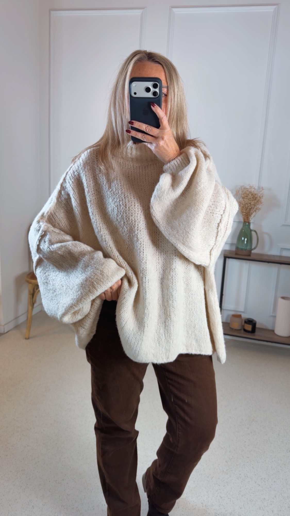 COZY KNIT SWEATER SCARLETT Made in Italy 34-48 OVERSIZE Pullover