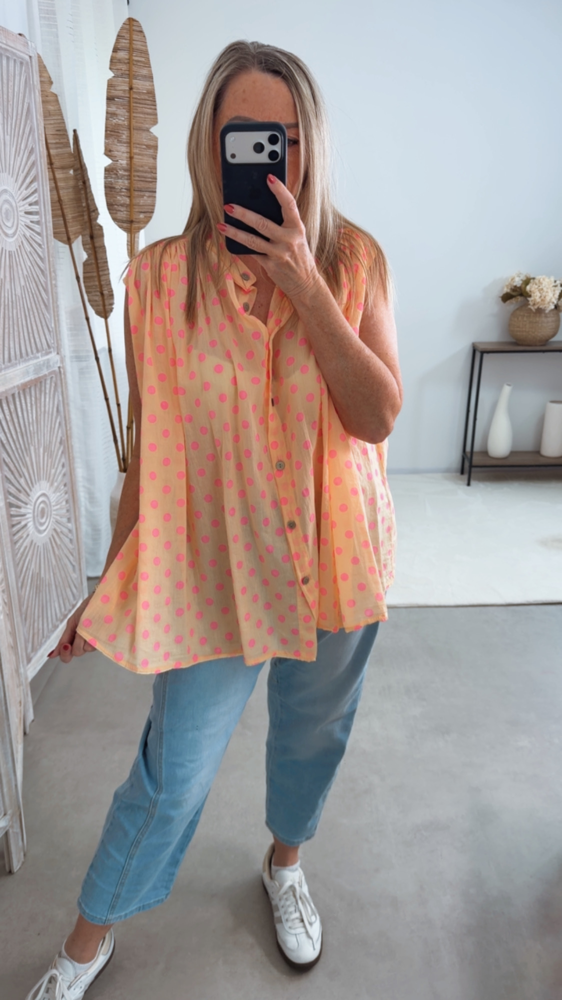 Polka Dots Bluse Zafirella Made in Itlay 34-42/44