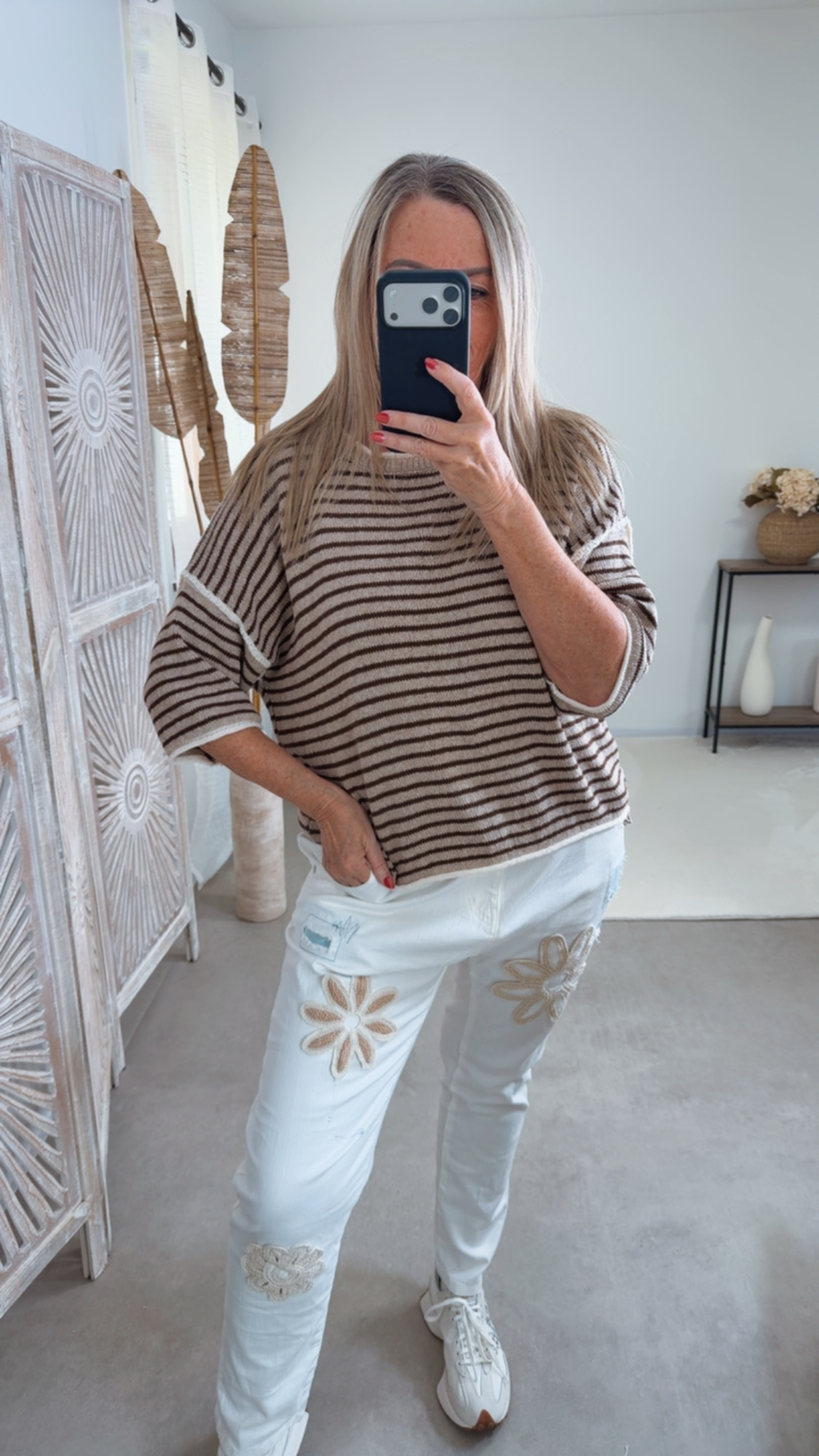 Strickshirt Salo Stripes Made in Italy 34-42 Kurzarm Pullover