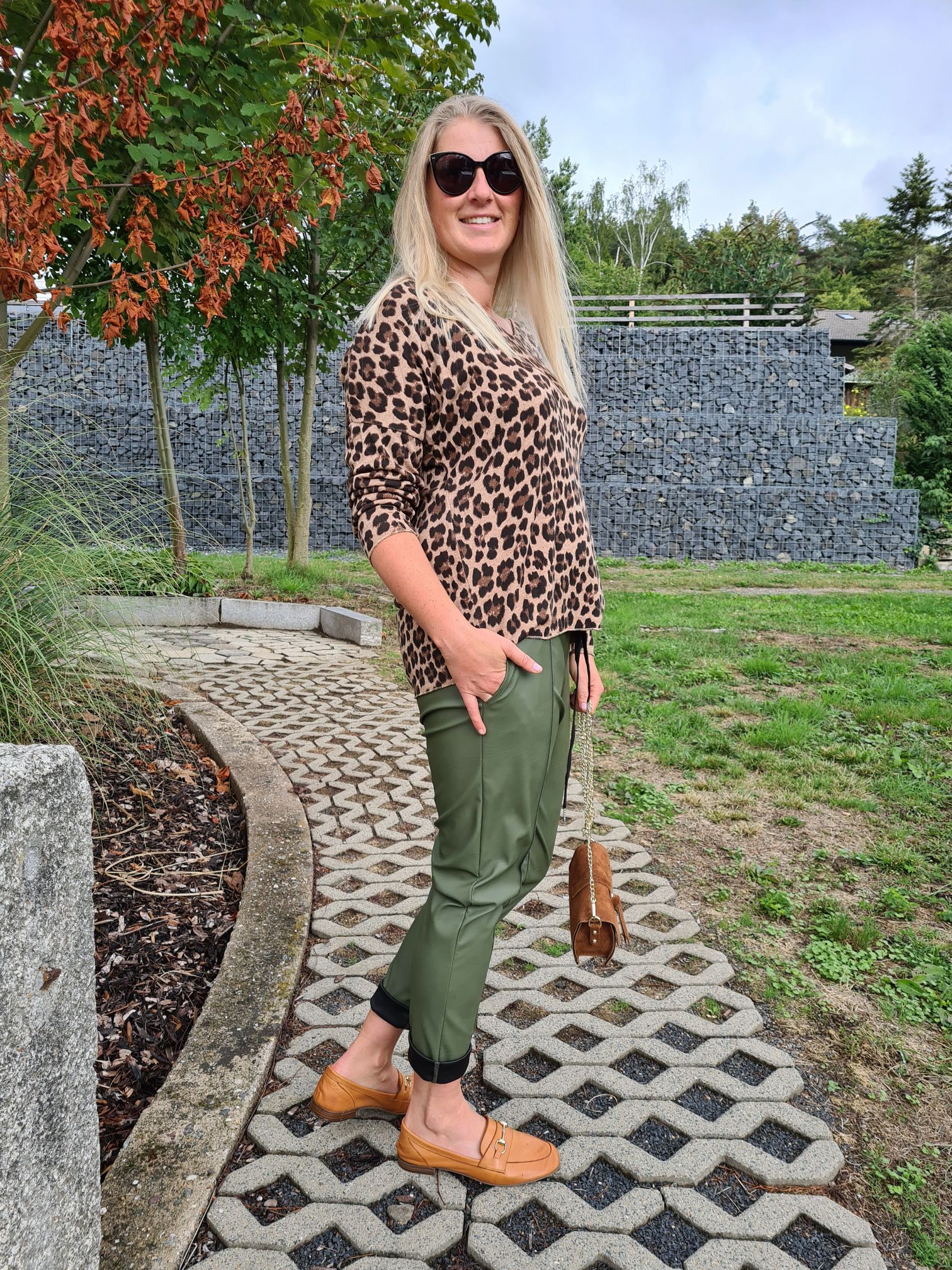 LIGHT KNIT LONGSLEEVE SHIRT MARIKA LEO CAMEL Basic Langarm Pullover Leopard Sweater Made in Italy 34-42 LIGHT KNIT LONGSLEEVE SHIRT MARIKA LEO CAMEL Basic Langarm Pullover Leopard Sweater Made in Italy 34-42