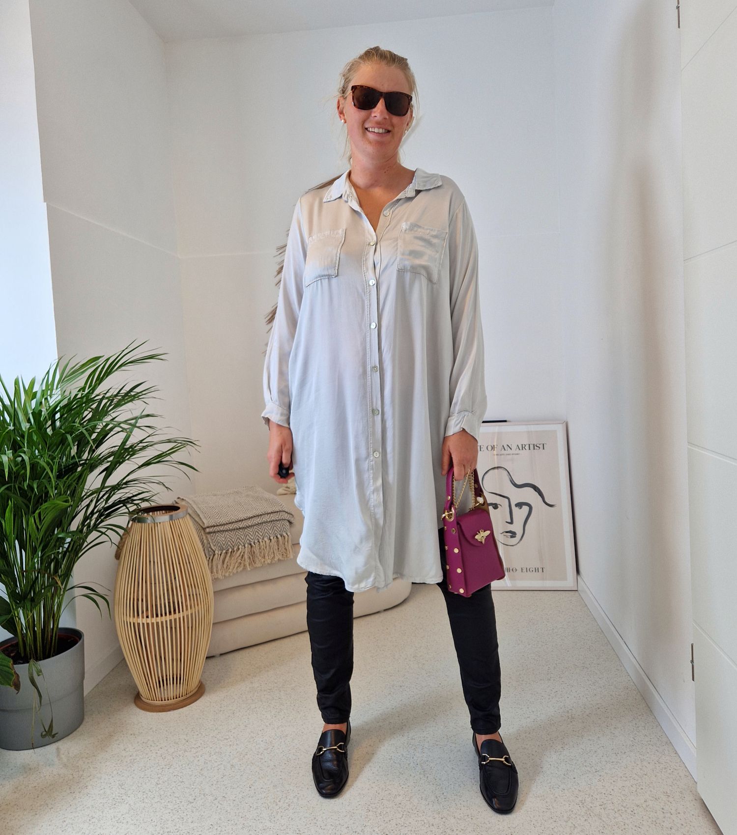 LONG BLUSE VICKY CREME 34-40 Made in Italy Oversize Hemd Kleid LONG BLUSE VICKY CREME 34-40 Made in Italy Oversize Hemd Kleid