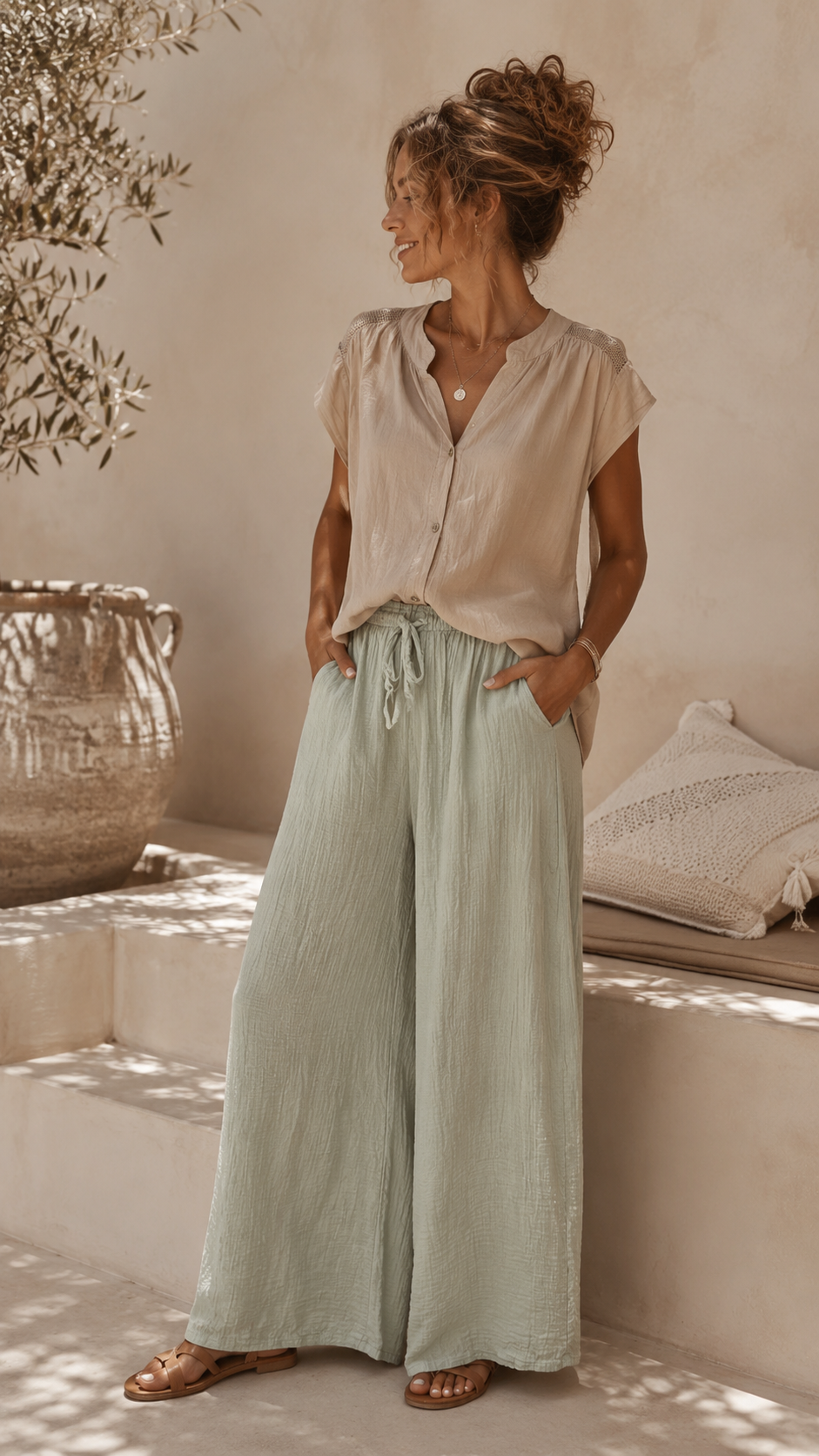 SOMMERHOSE Bärbel  Uni Made in Italy 34-42  Sommerschnapper – vom Umtausch ausgeschlossen.