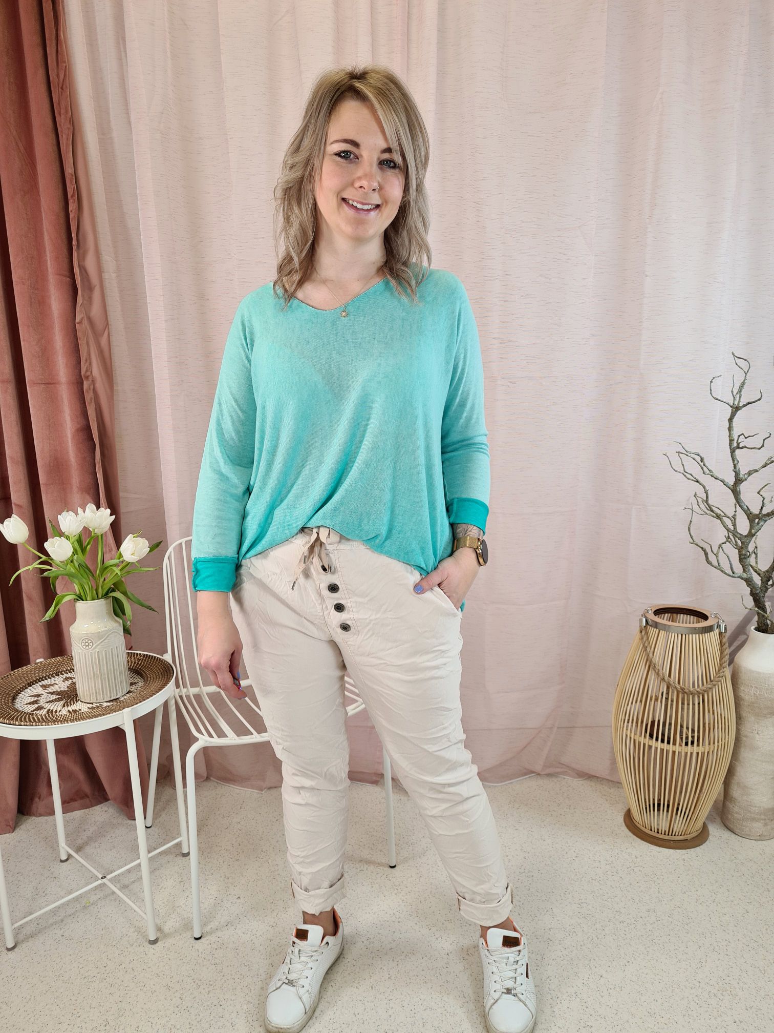 JOGPANT SANDRA BEIGE 38 - 44 Made in Italy Hose Basic PANT