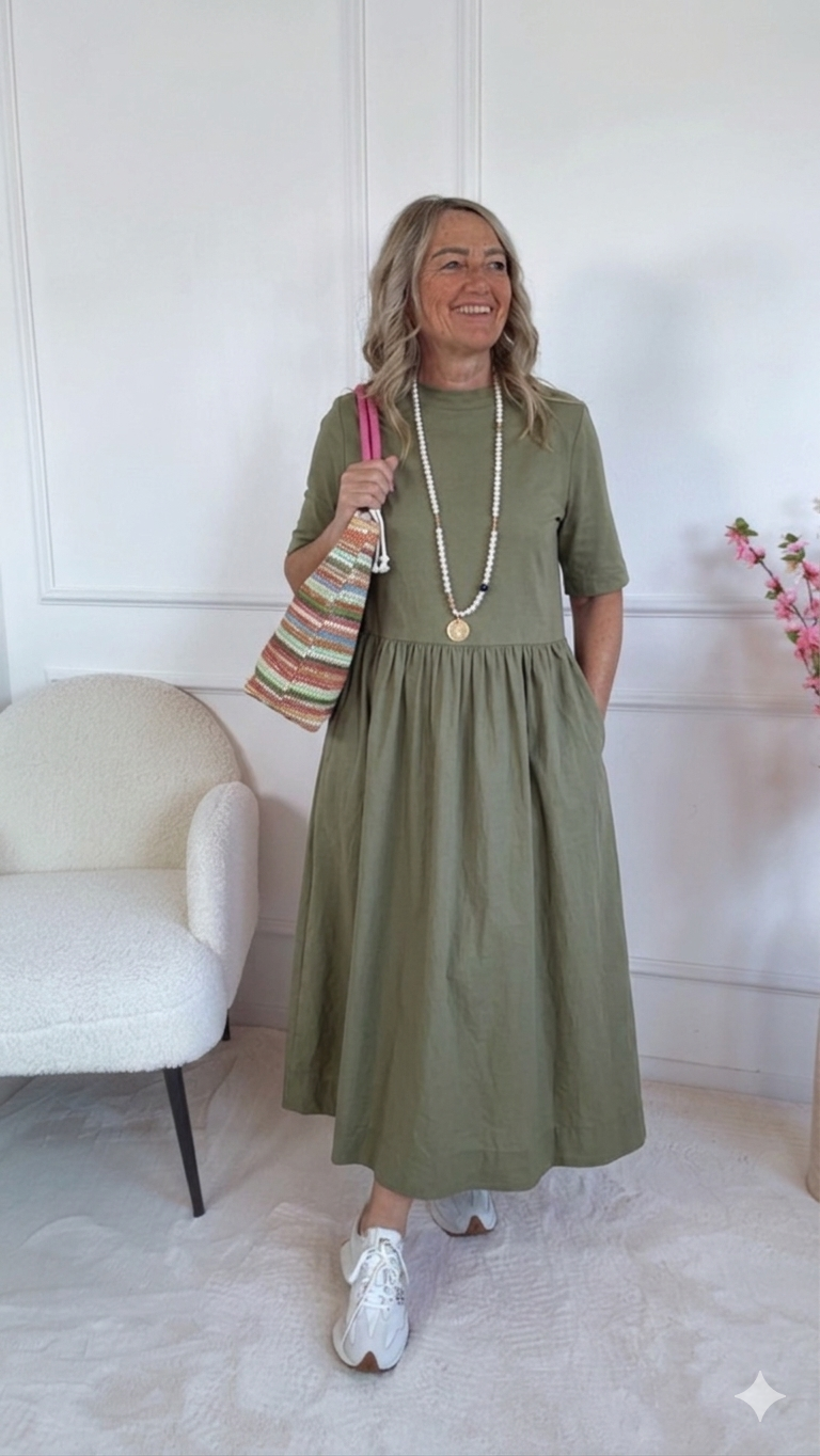 🌸✨ T-Shirt-Kleid Alviretta Uni Made in Italy 34-40/42