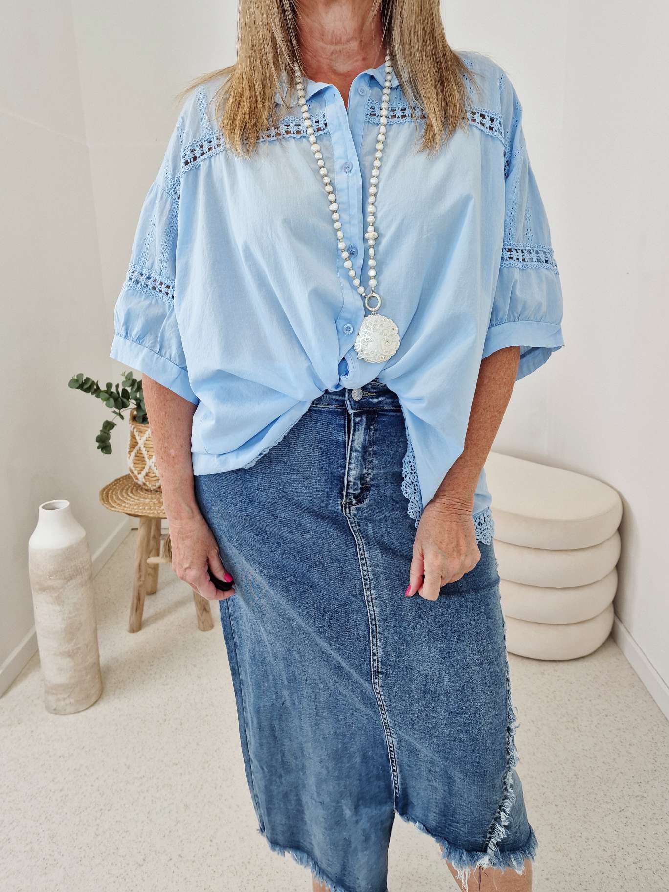 JEANS SKIRT FYNN 34-40 Made in Italy Maxi Rock Damenrock DARK BLUE JEANS SKIRT FYNN 34-40 Made in Italy Maxi Rock Damenrock DARK BLUE