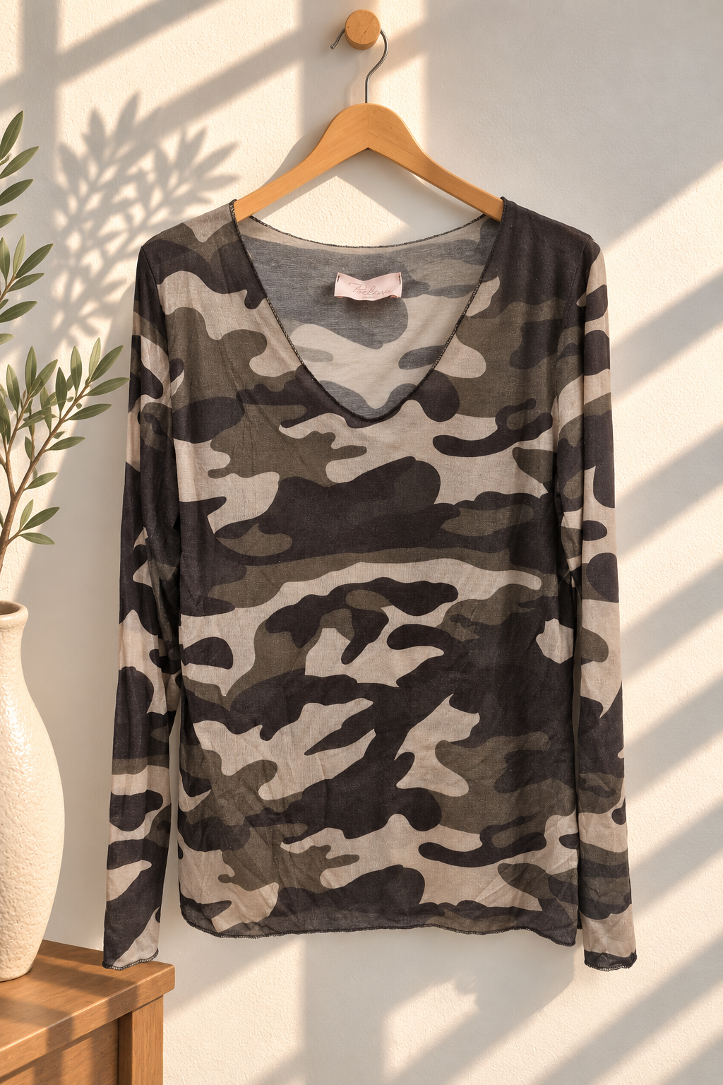 Cashmere-Shirt Camouflage – Made in Italy CS0088| bis ca. Gr. 42