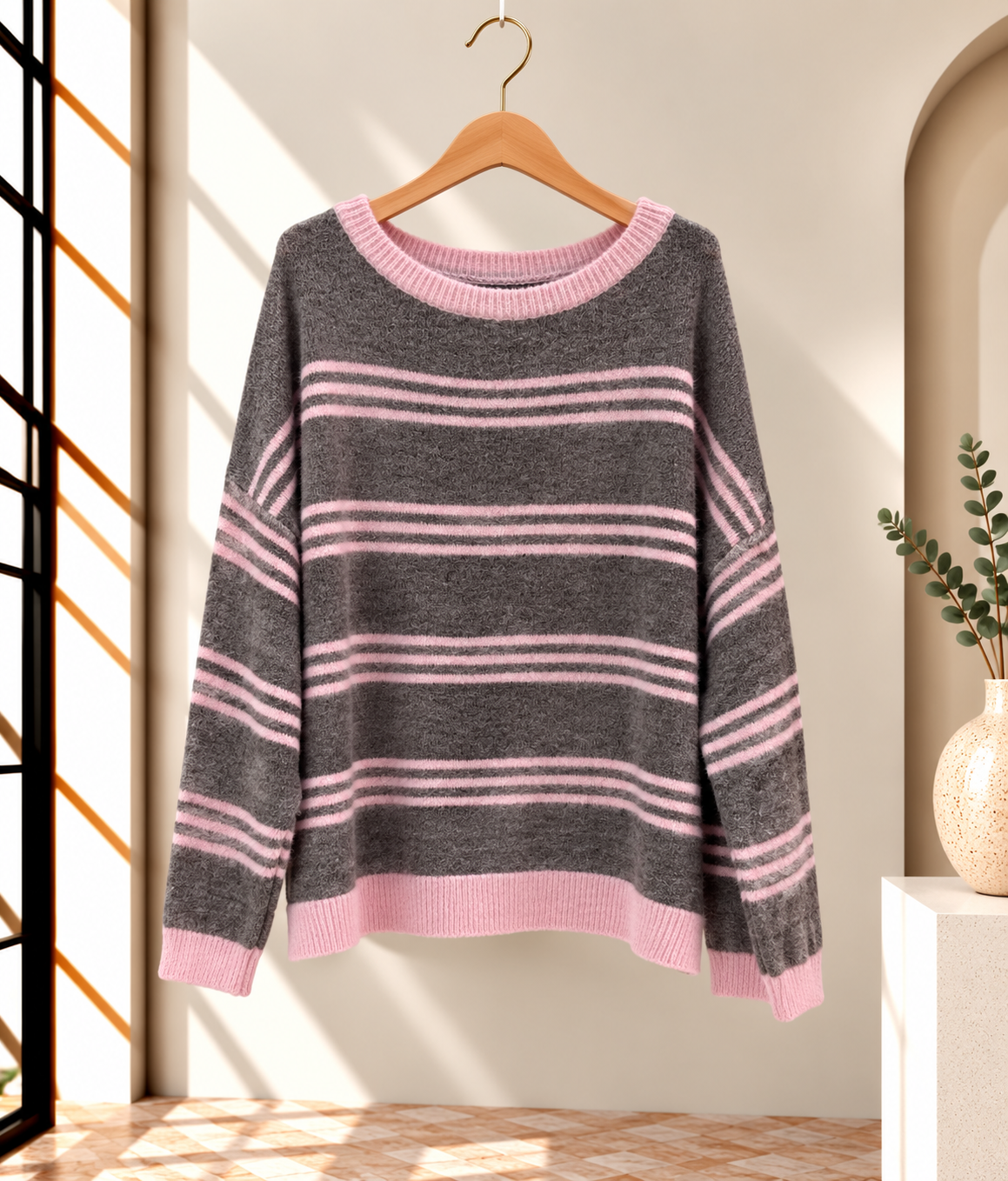 Pullover Kuschelig mit Streifen I SP0075 I Made in Italy 34-42/44