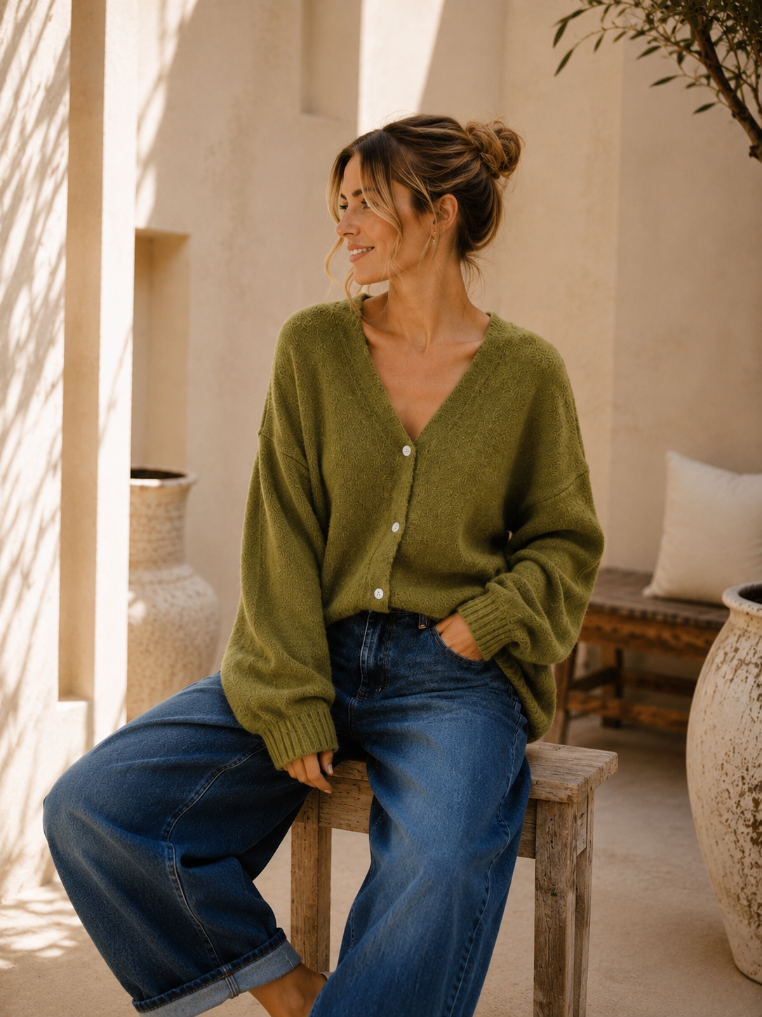 Agnetha – Oversize Alpaka Strickjacke | Made in Italya Cardigan  34-44